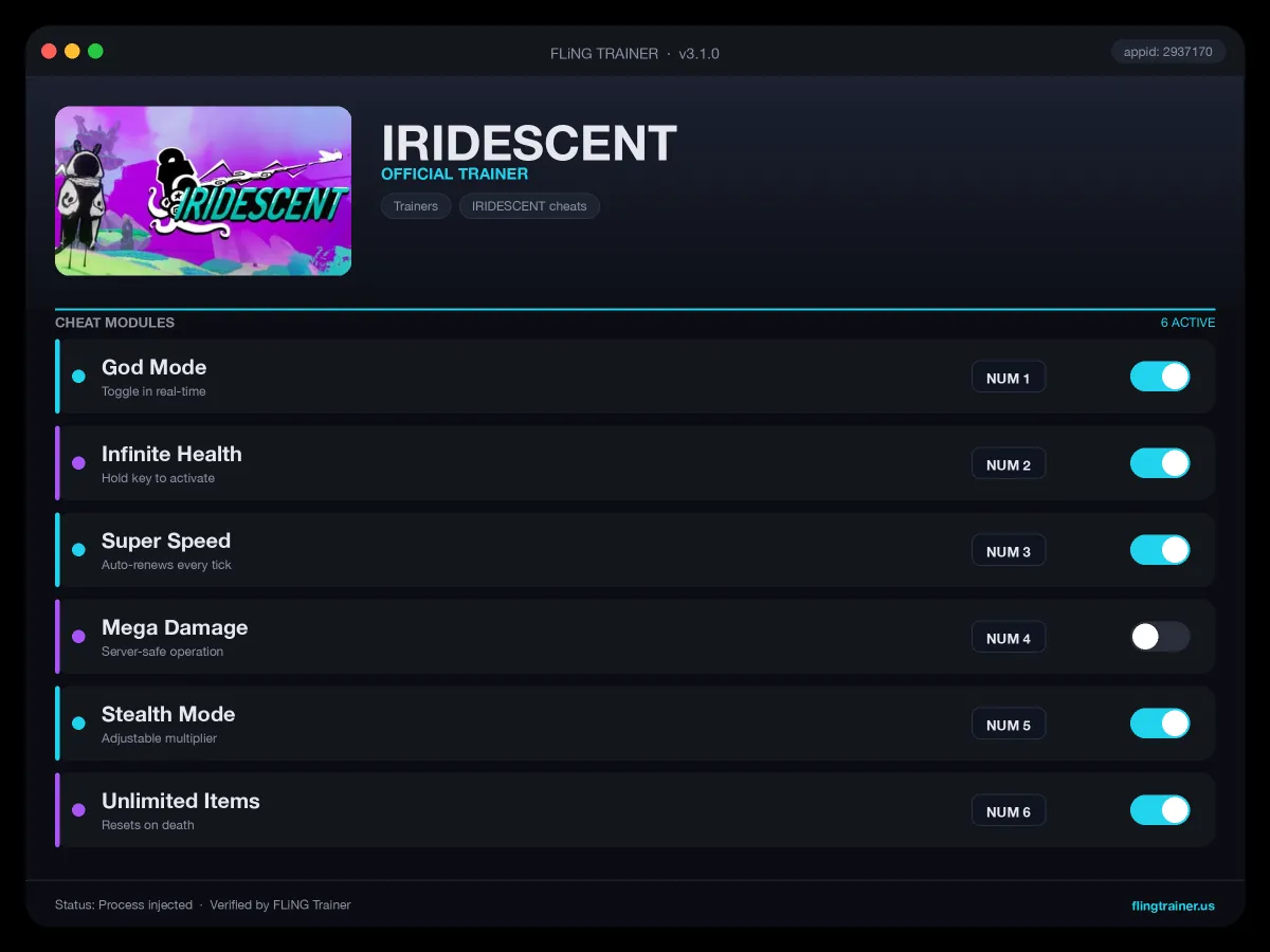 IRIDESCENT Trainer interface