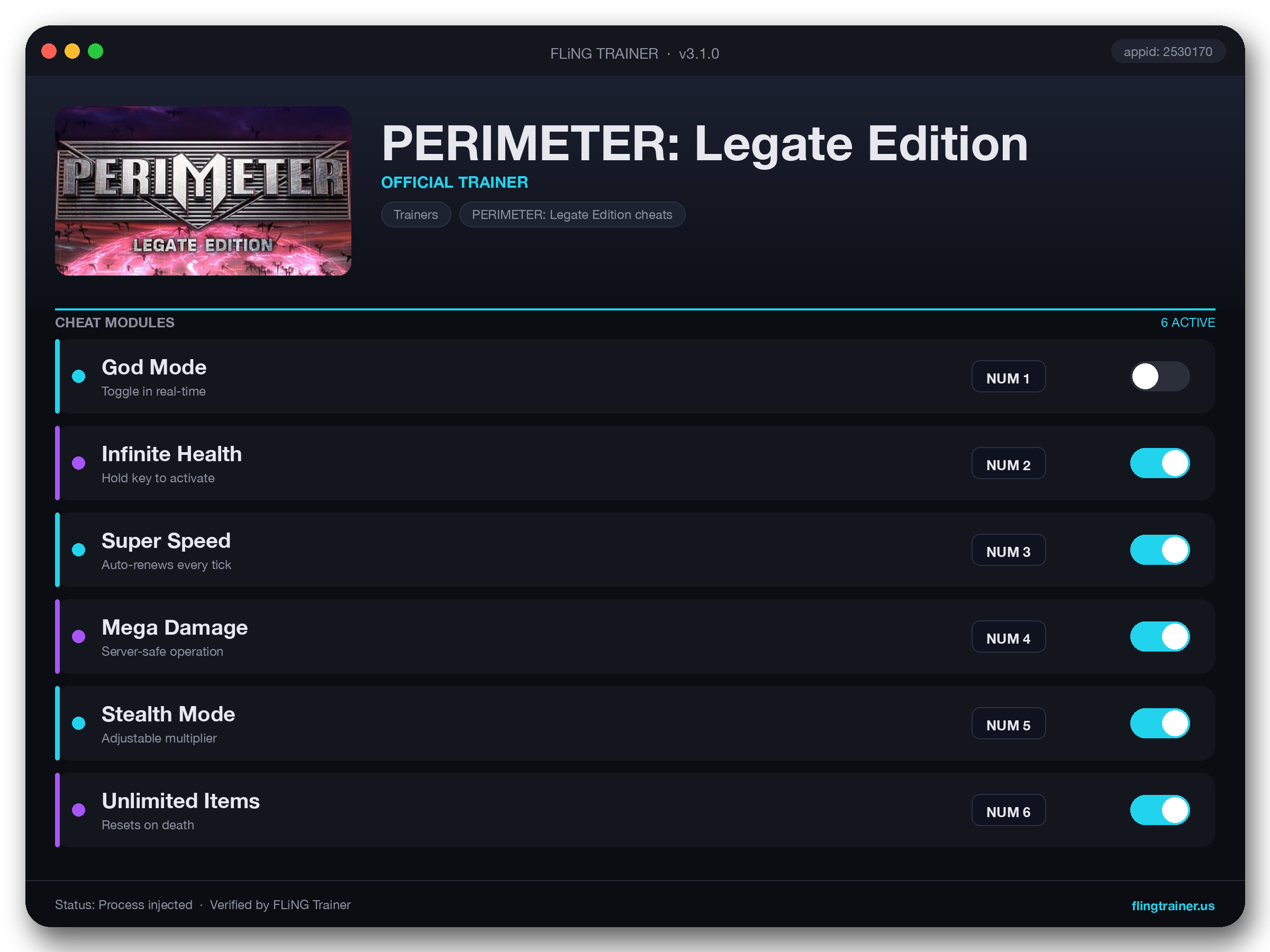 PERIMETER: Legate Edition Trainer interface