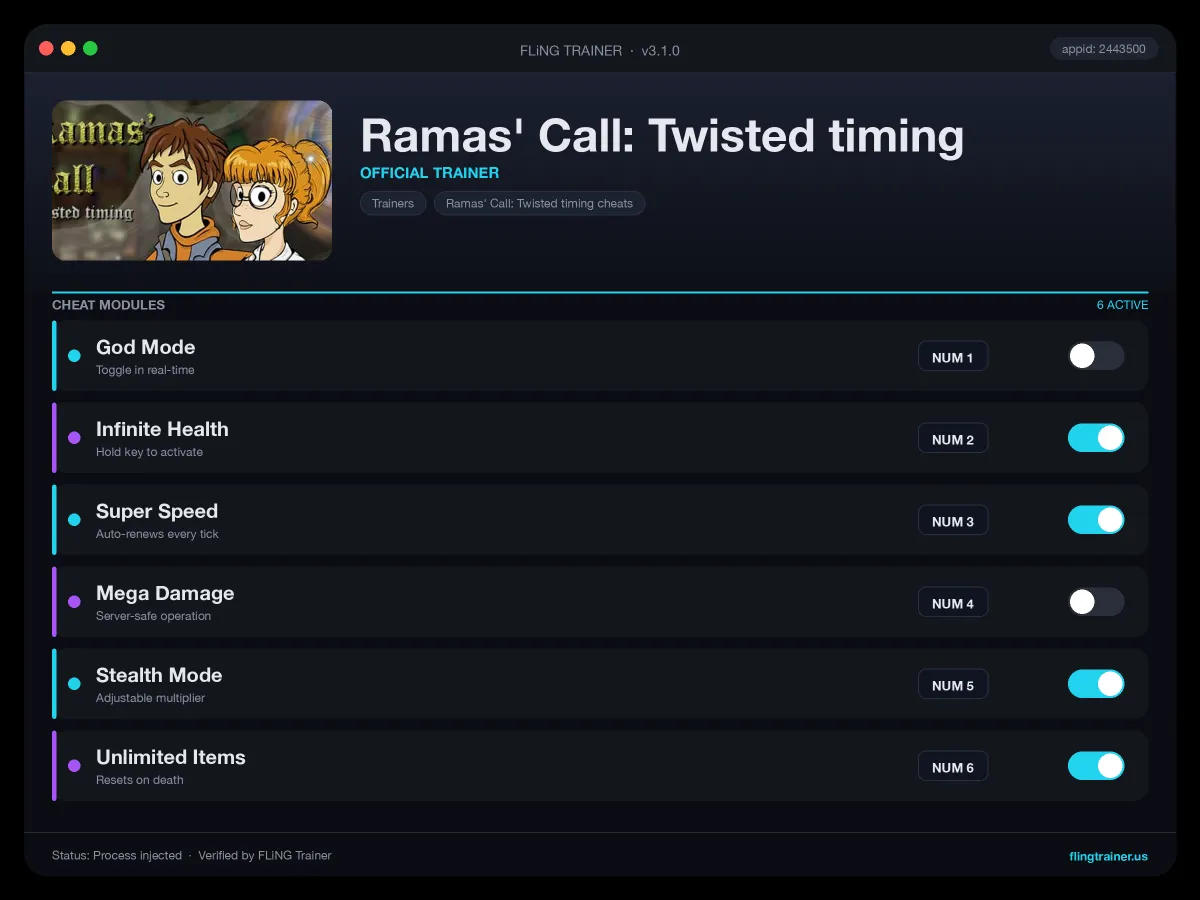 Ramas' Call: Twisted timing Trainer interface