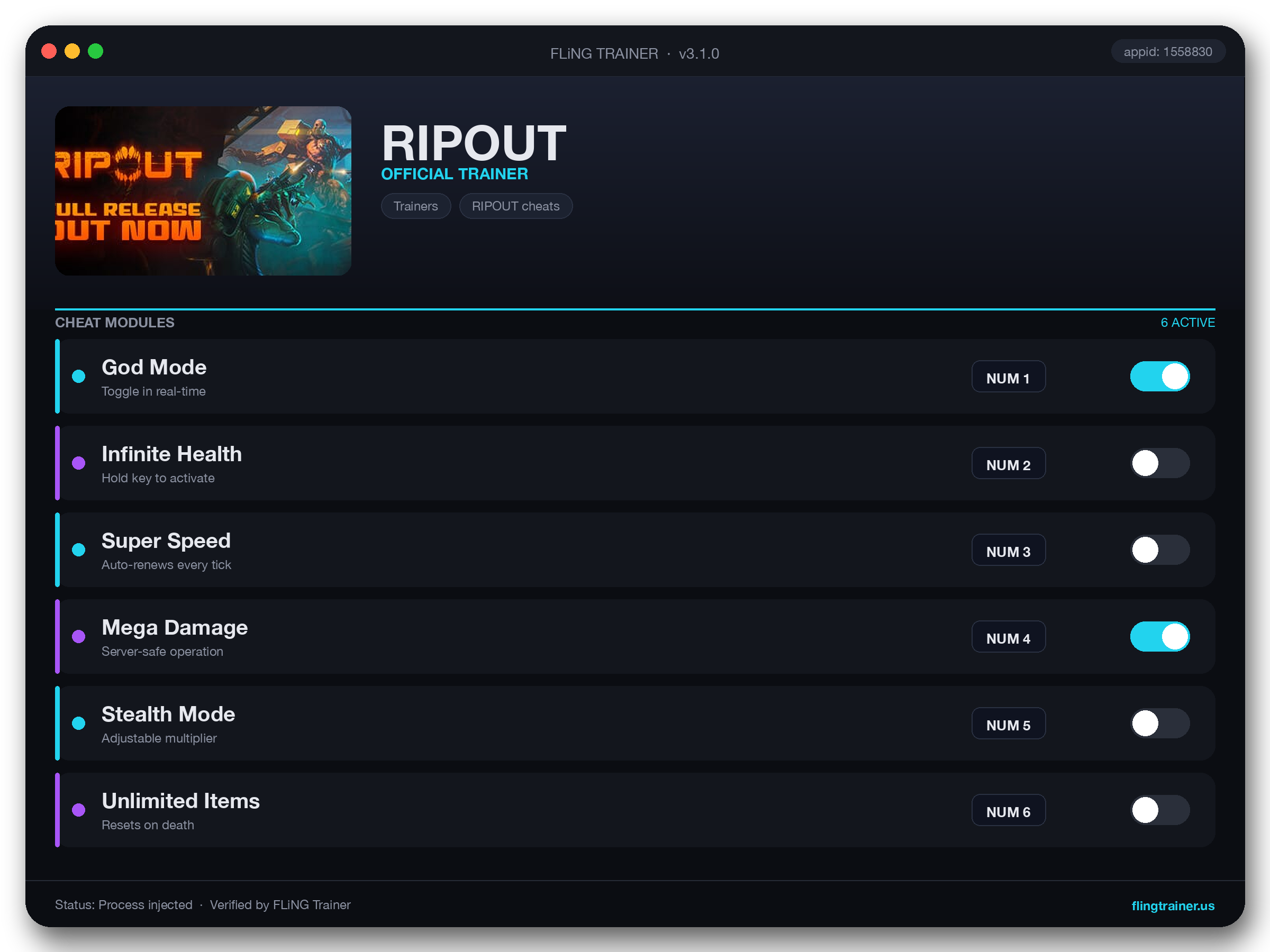 RIPOUT Trainer interface