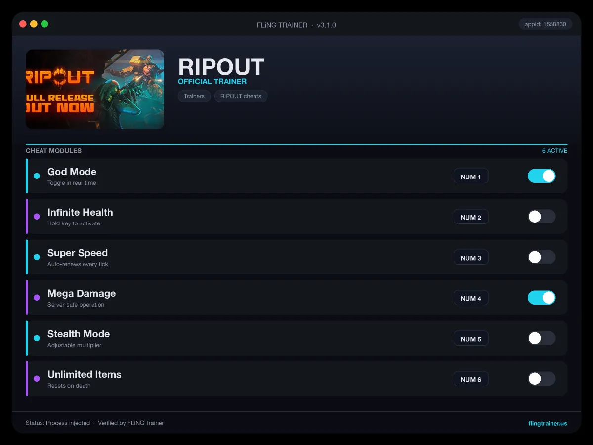 RIPOUT Trainer interface