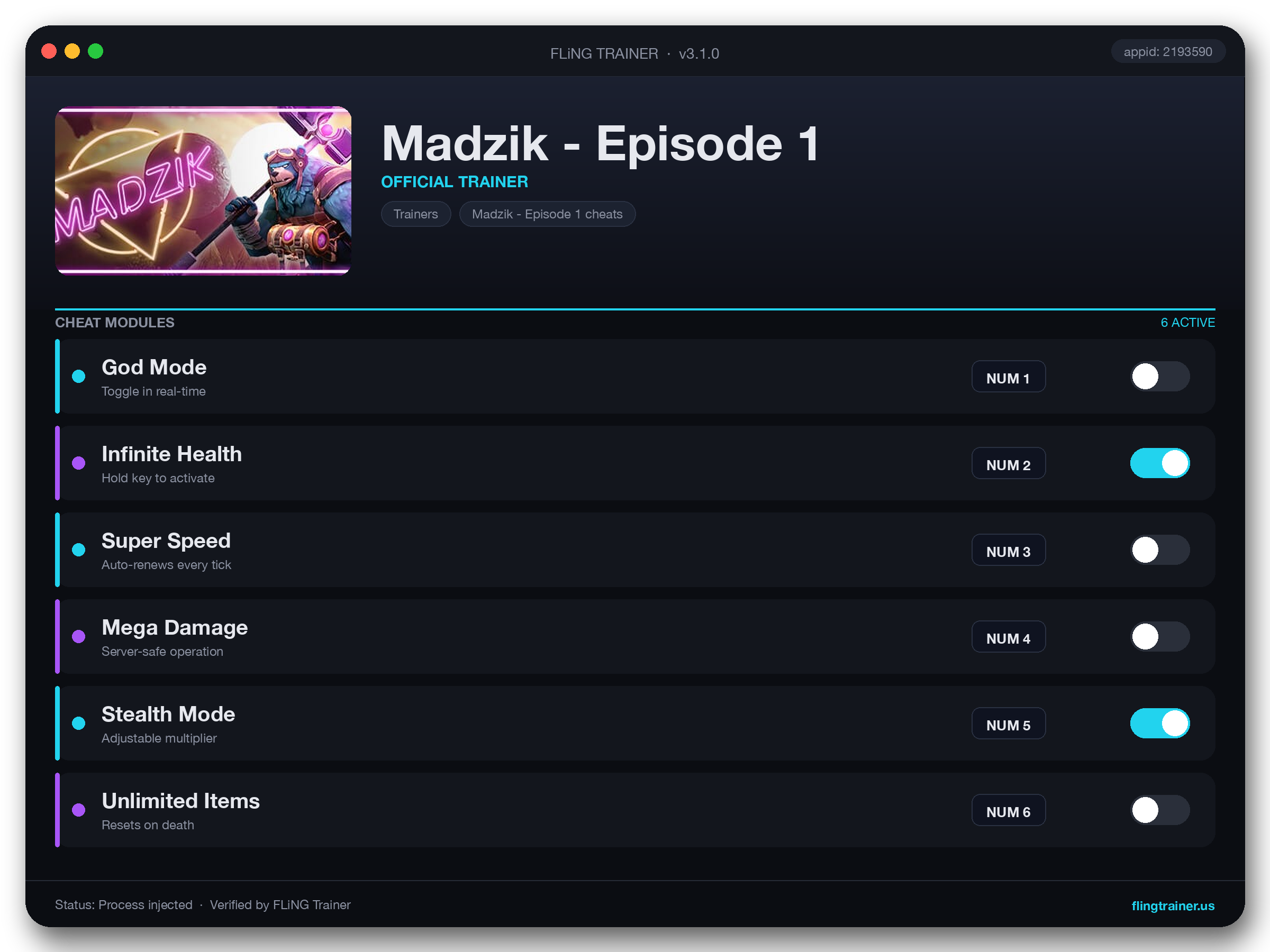 Madzik - Episode 1 Trainer interface