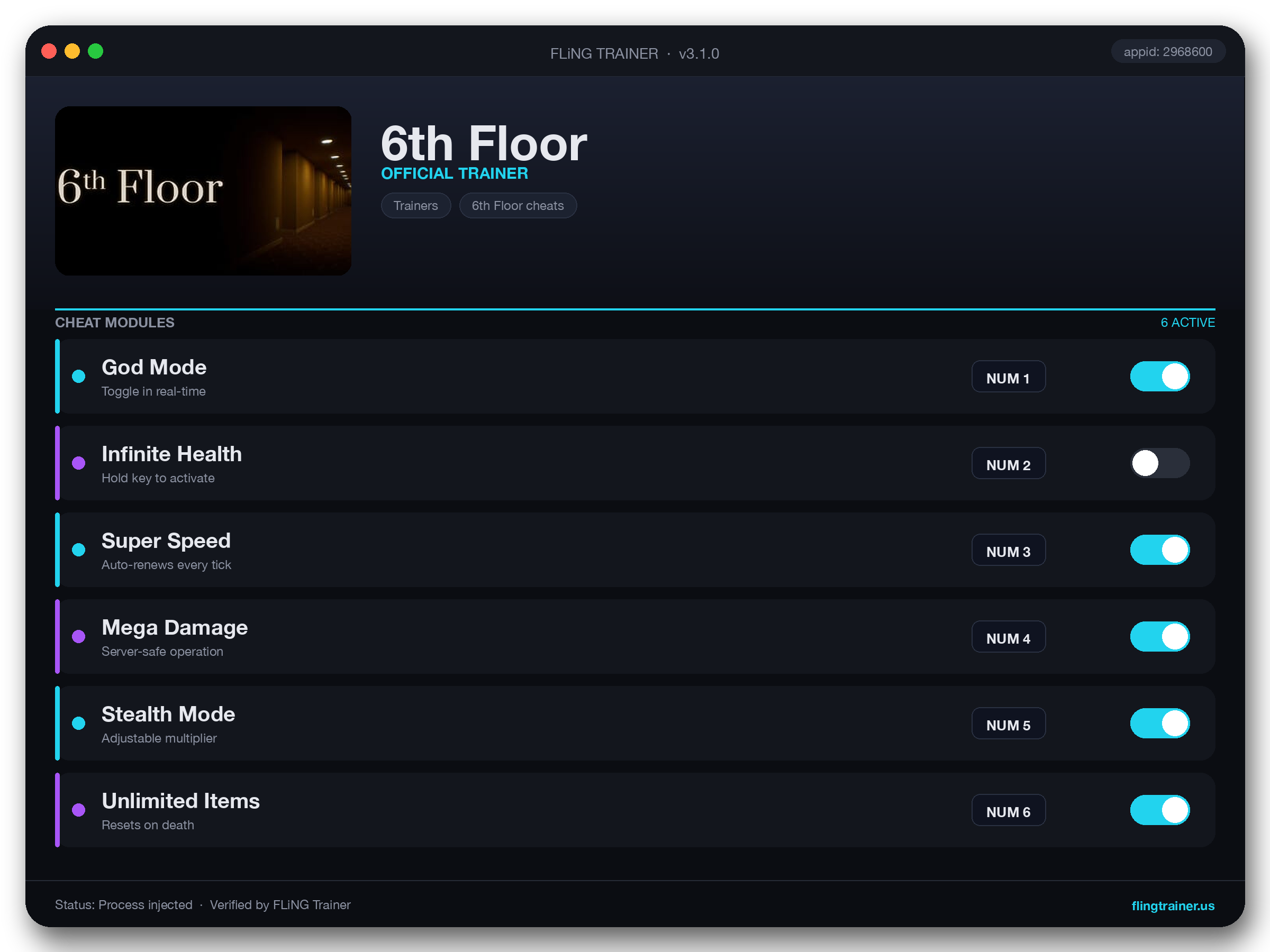6th Floor Trainer interface