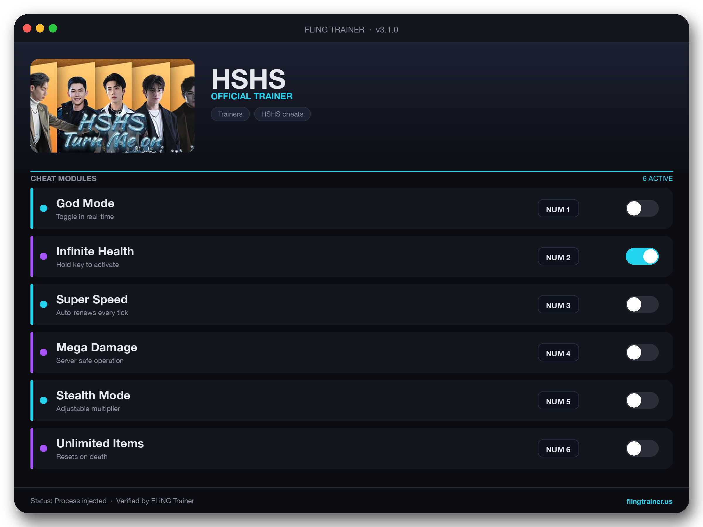 HSHS Trainer interface