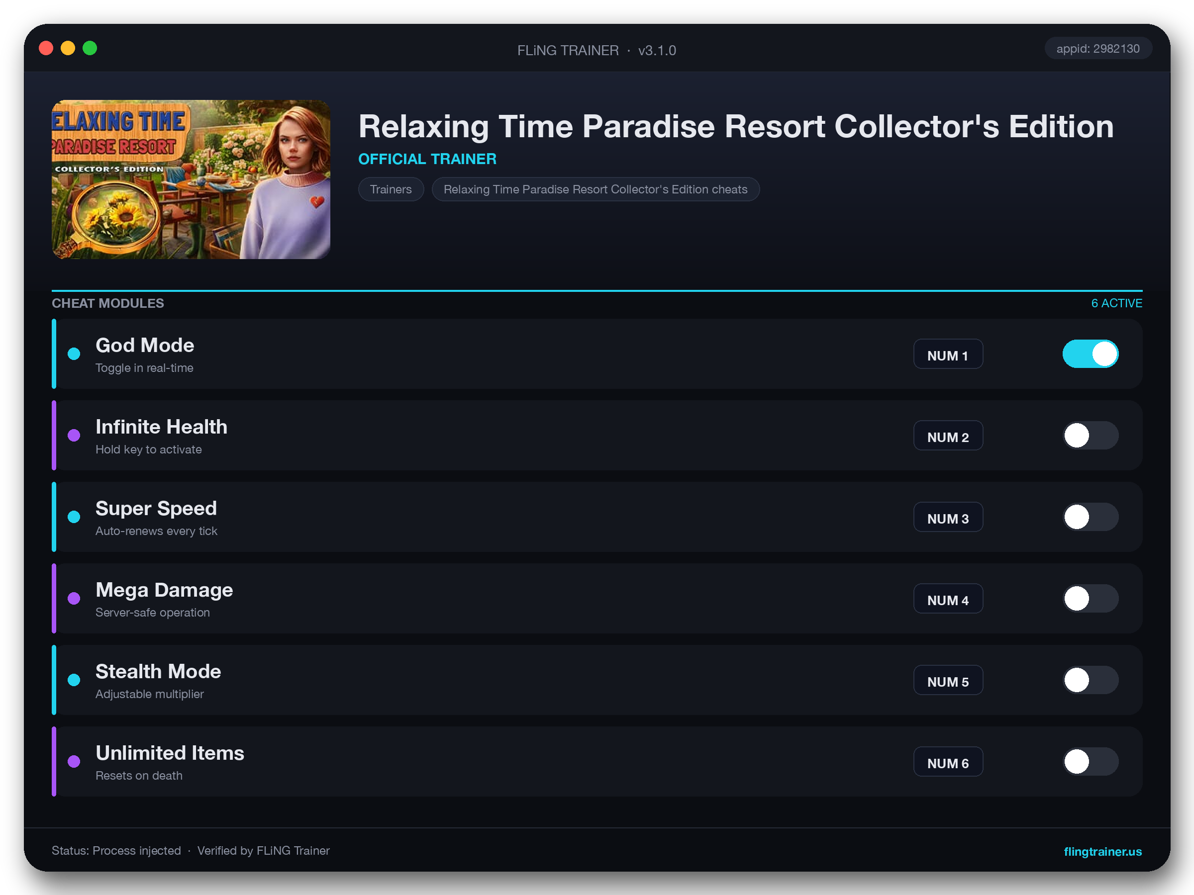 Relaxing Time Paradise Resort Collector's Edition Trainer interface