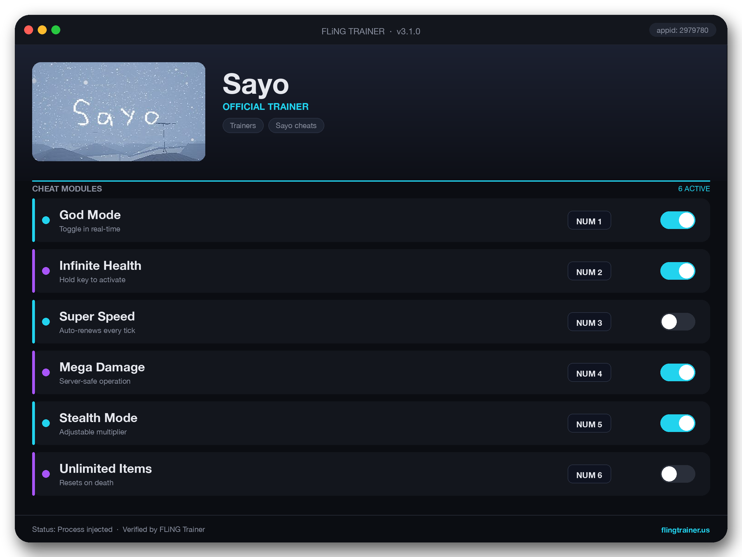 Sayo Trainer interface