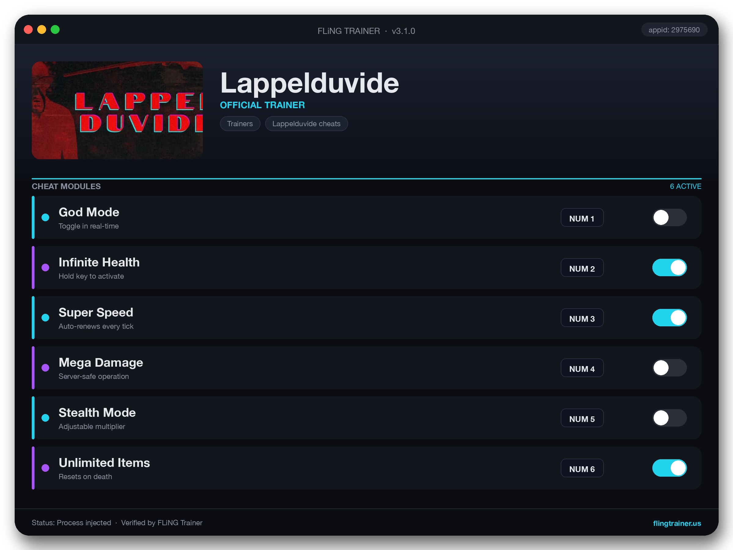 Lappelduvide Trainer interface