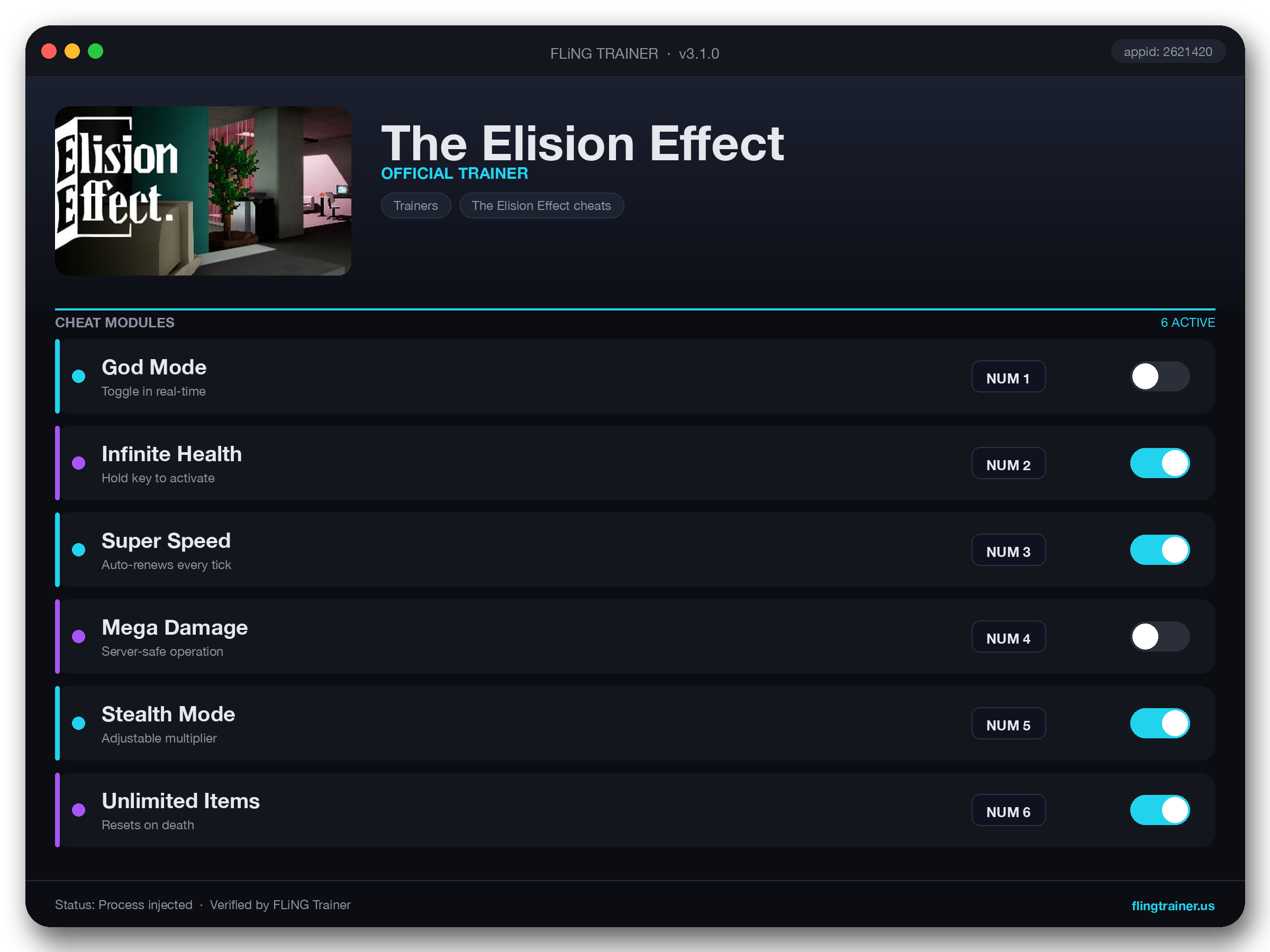 The Elision Effect Trainer interface