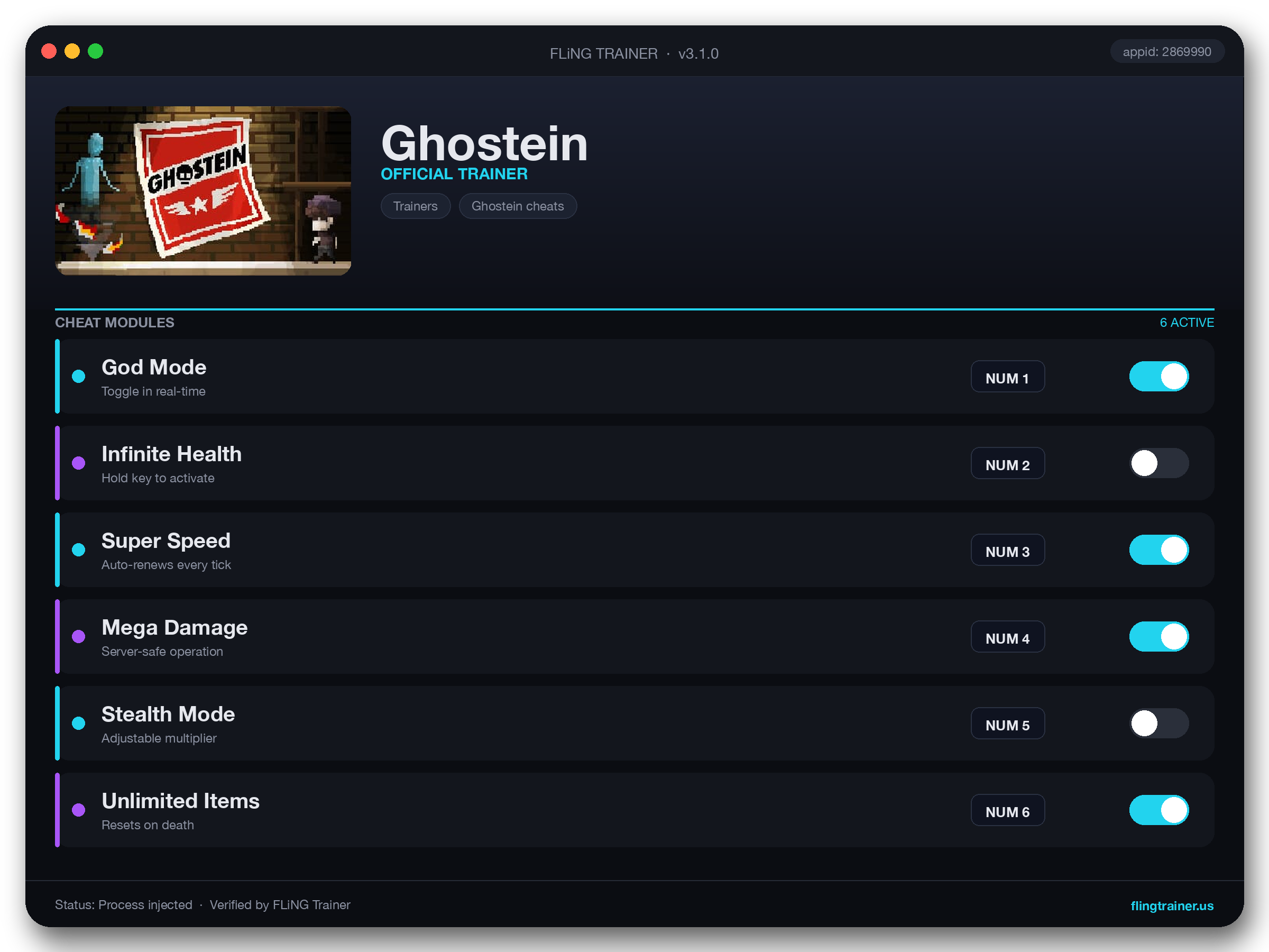 Ghostein Trainer interface