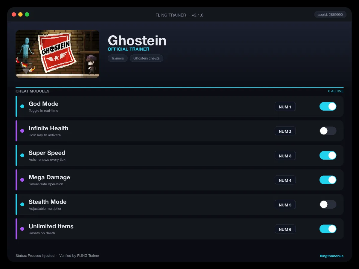 Ghostein Trainer interface