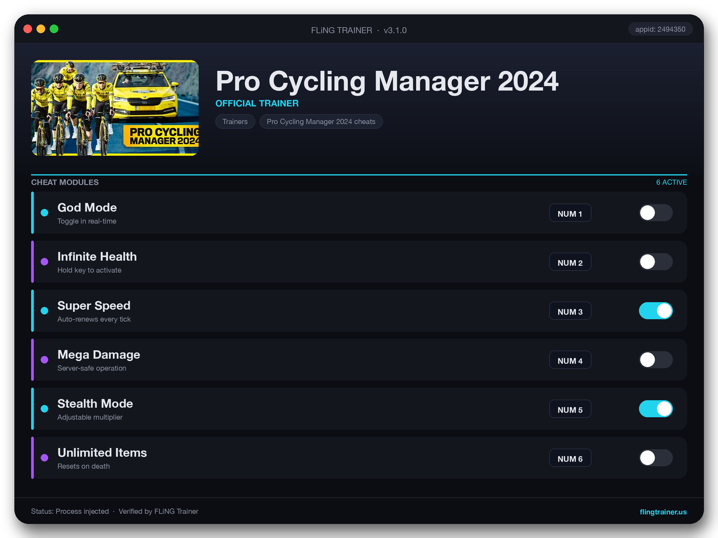 Pro Cycling Manager 2024 Trainer interface