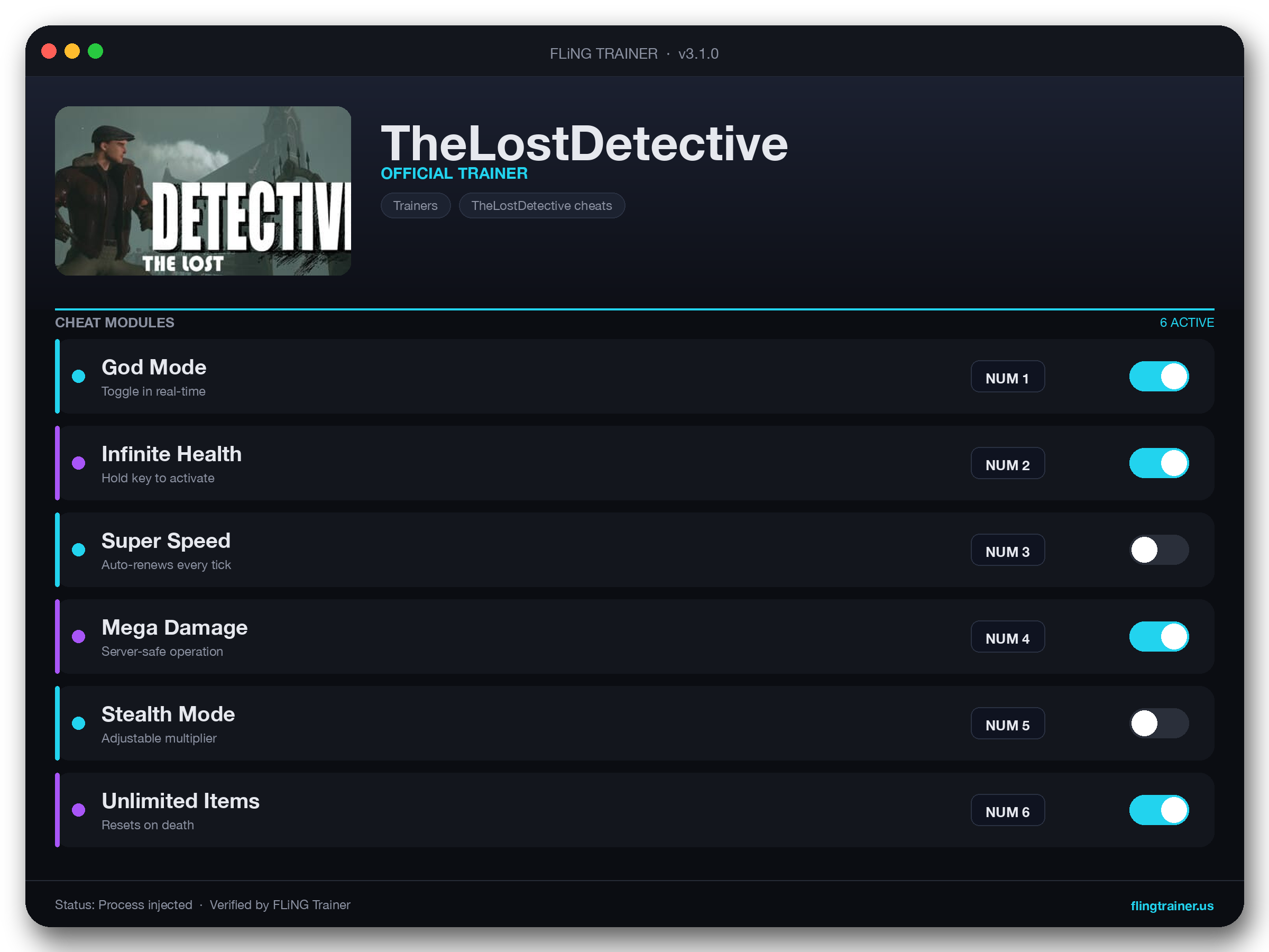 TheLostDetective Trainer interface