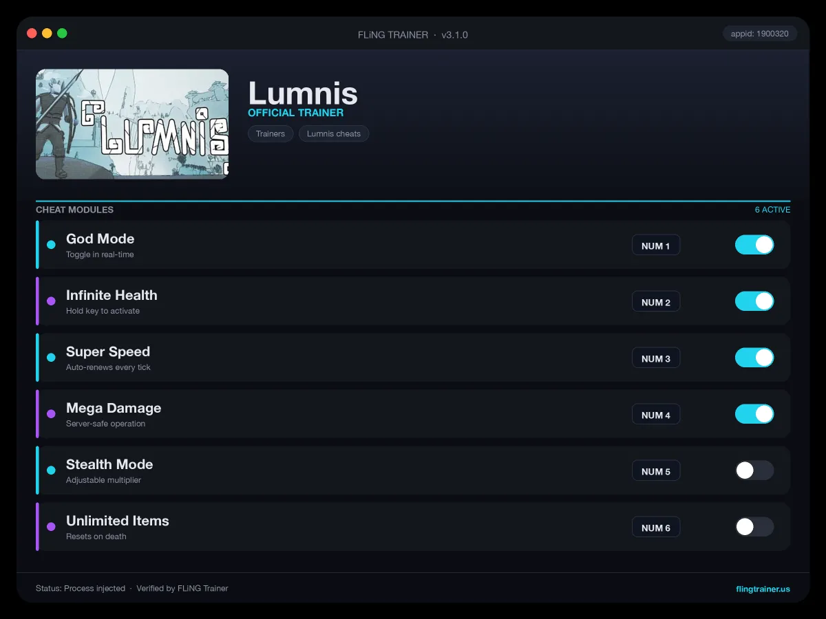 Lumnis Trainer interface