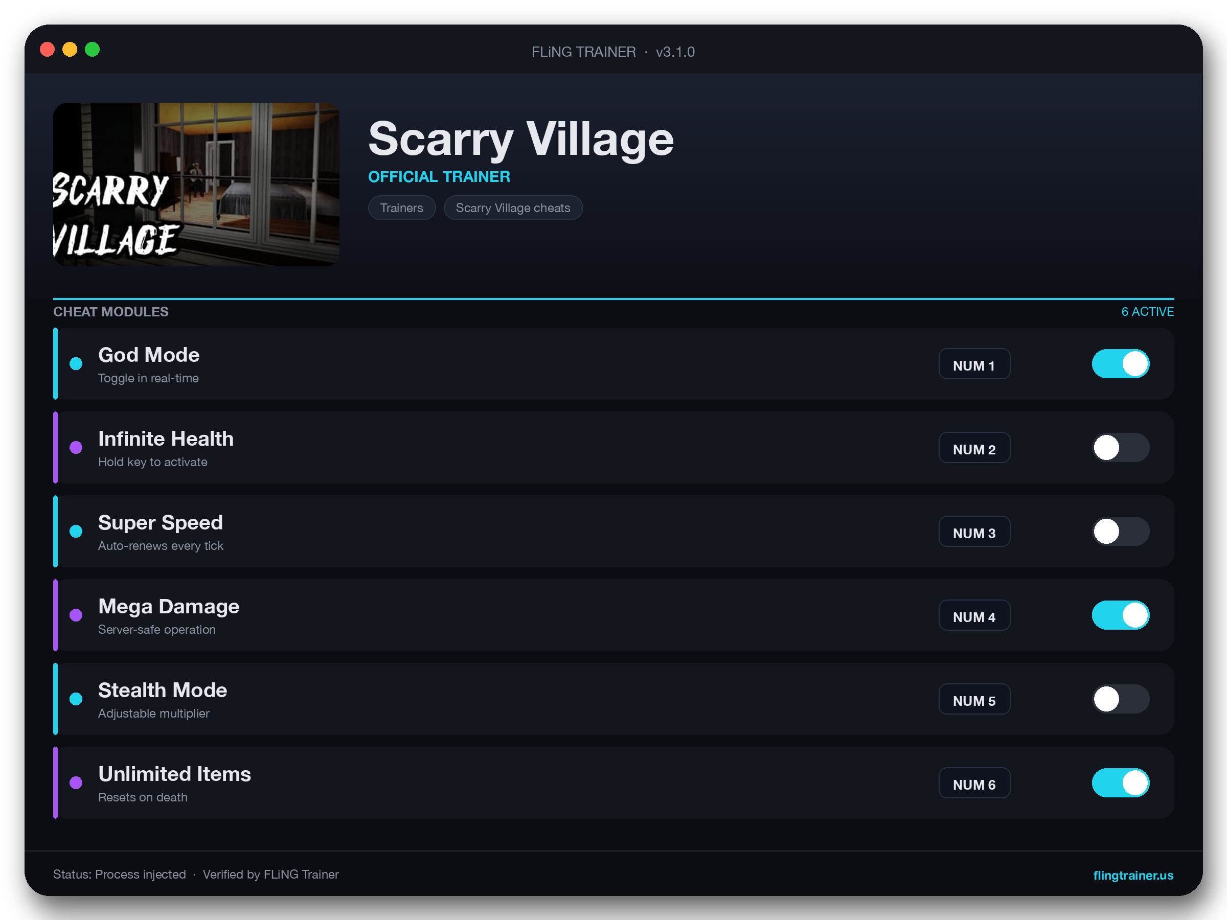 Scarry Village Trainer interface