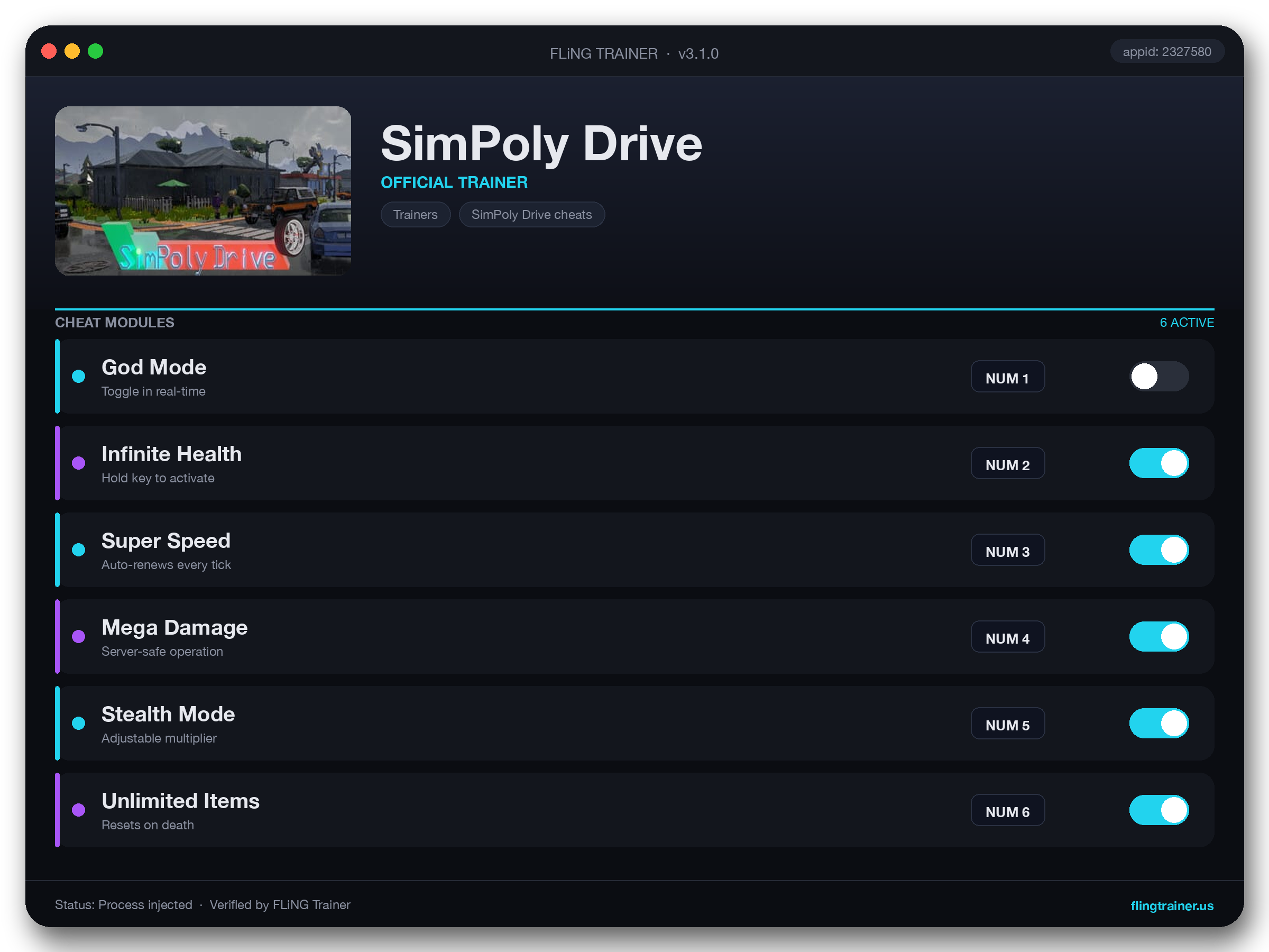 SimPoly Drive Trainer interface