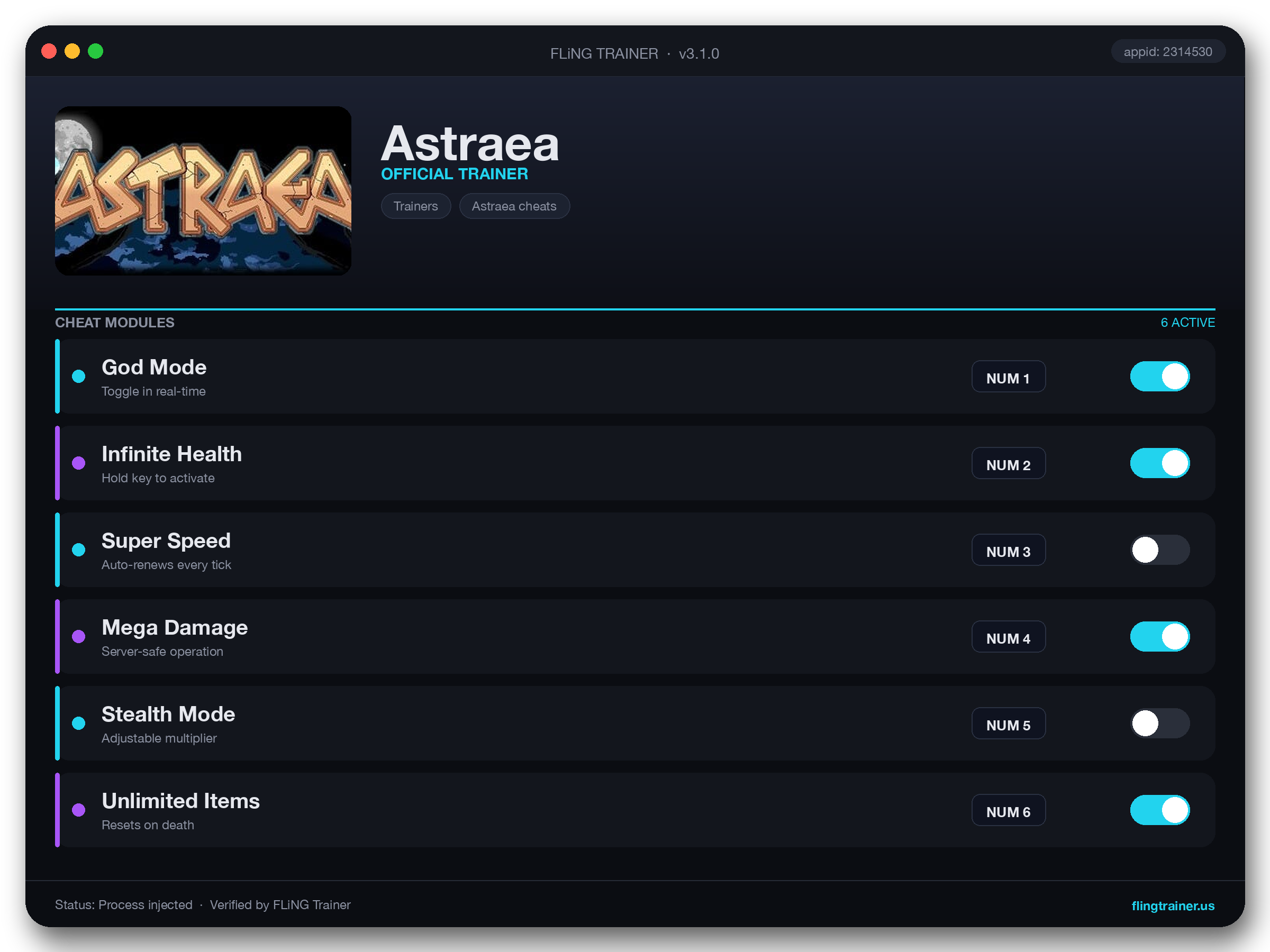 Astraea Trainer interface