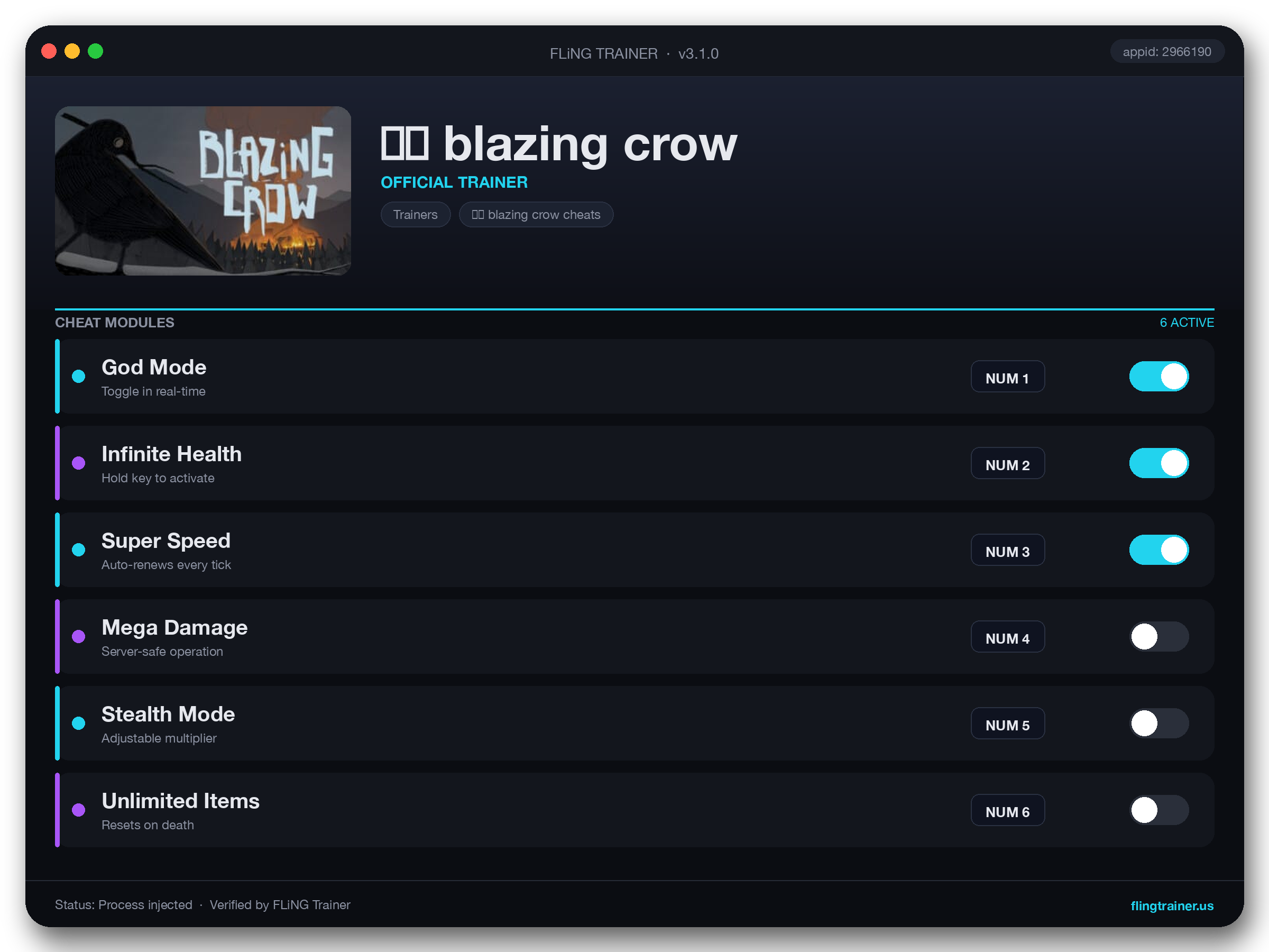 火鸦 blazing crow Trainer interface