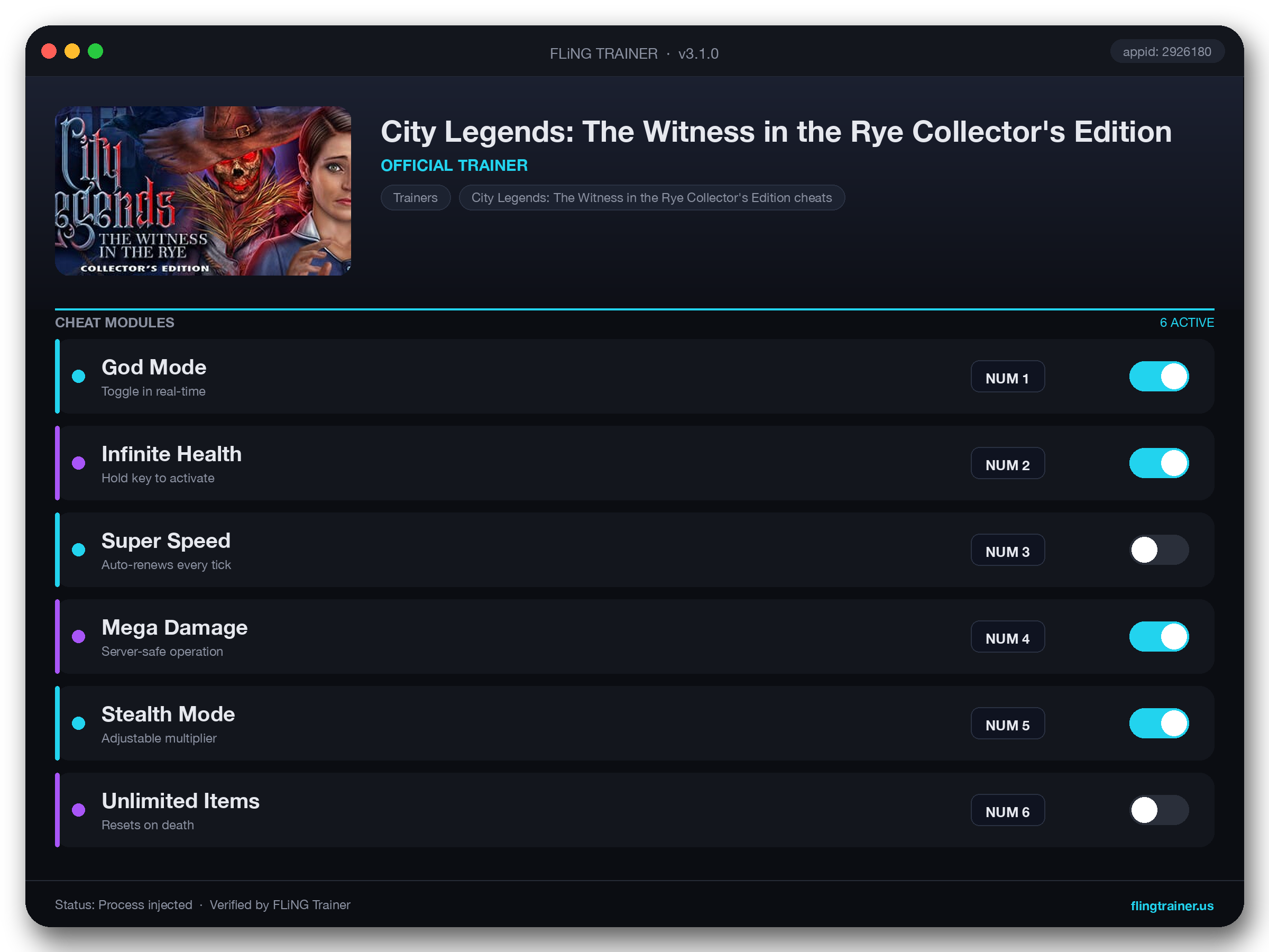 City Legends: The Witness in the Rye Collector's Edition Trainer interface
