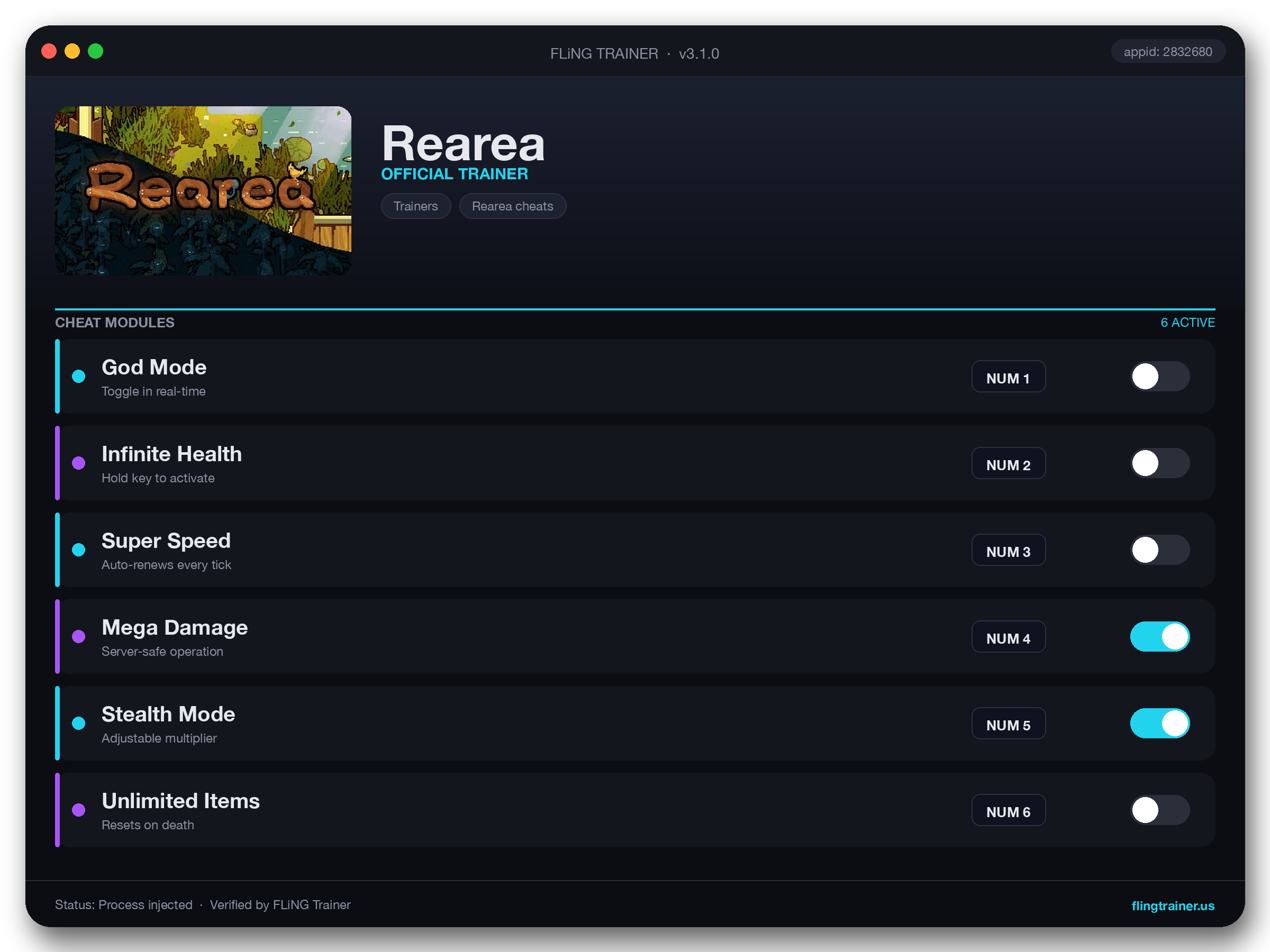 Rearea Trainer interface