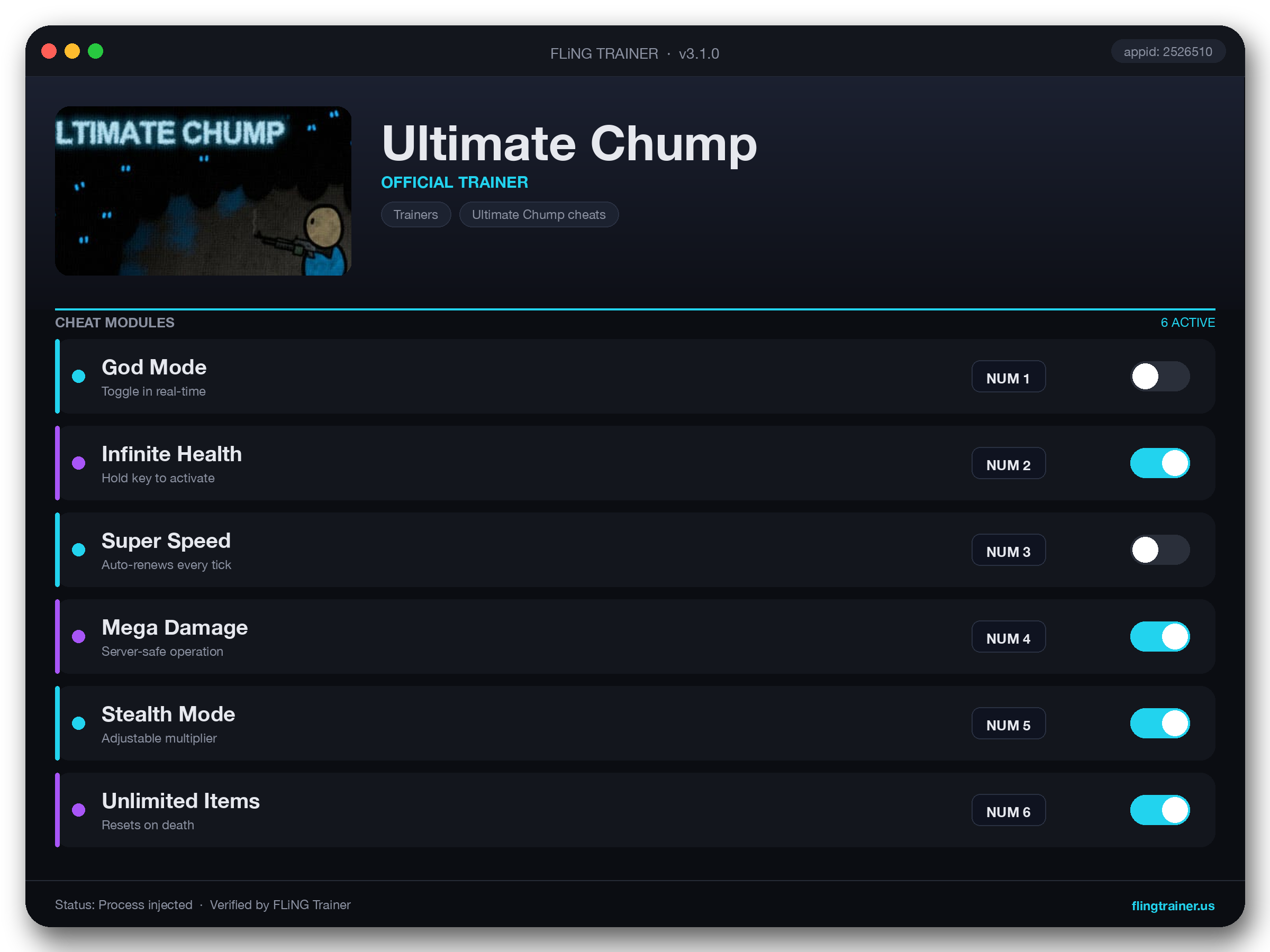Ultimate Chump Trainer interface
