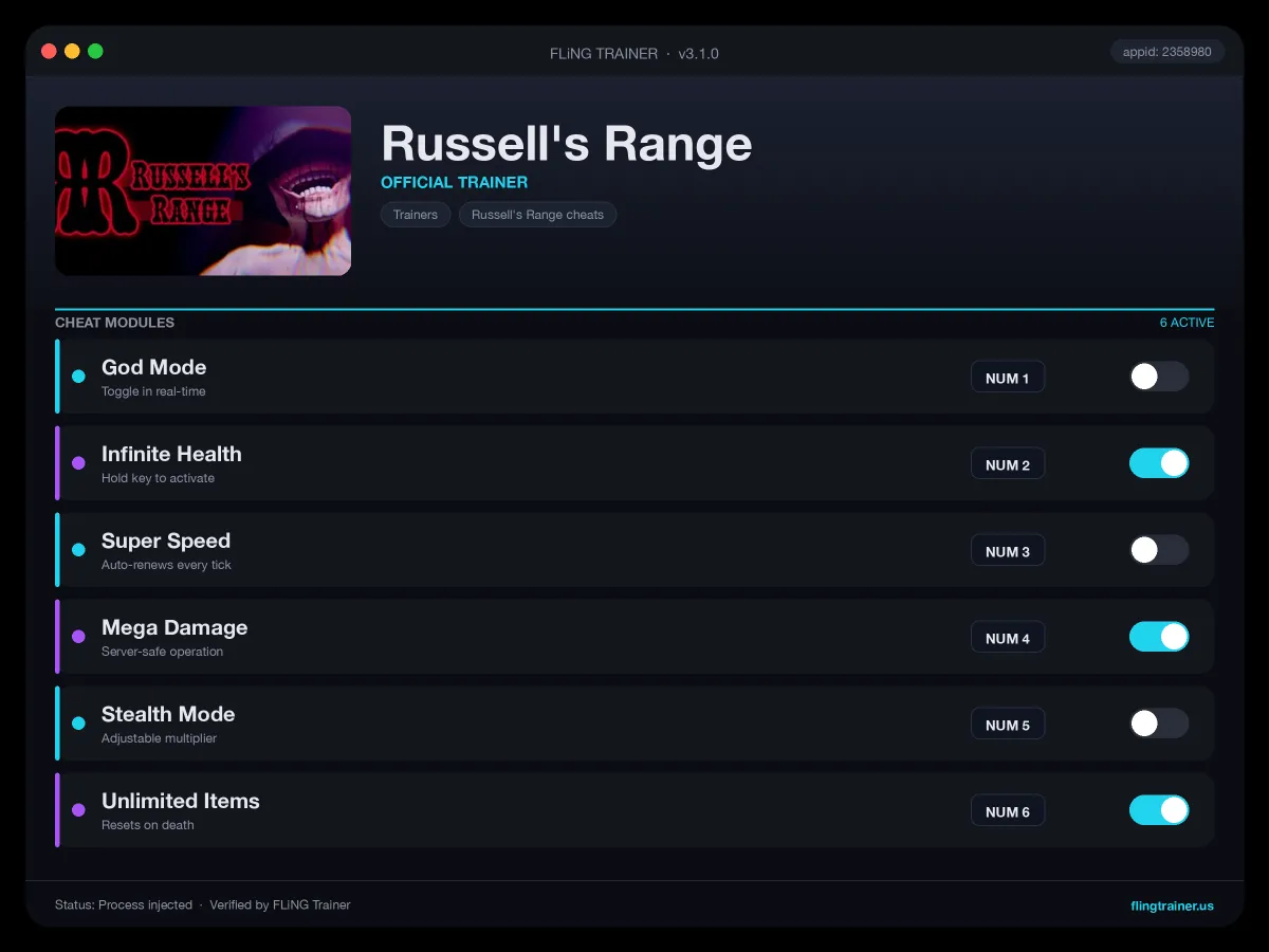 Russell's Range Trainer interface