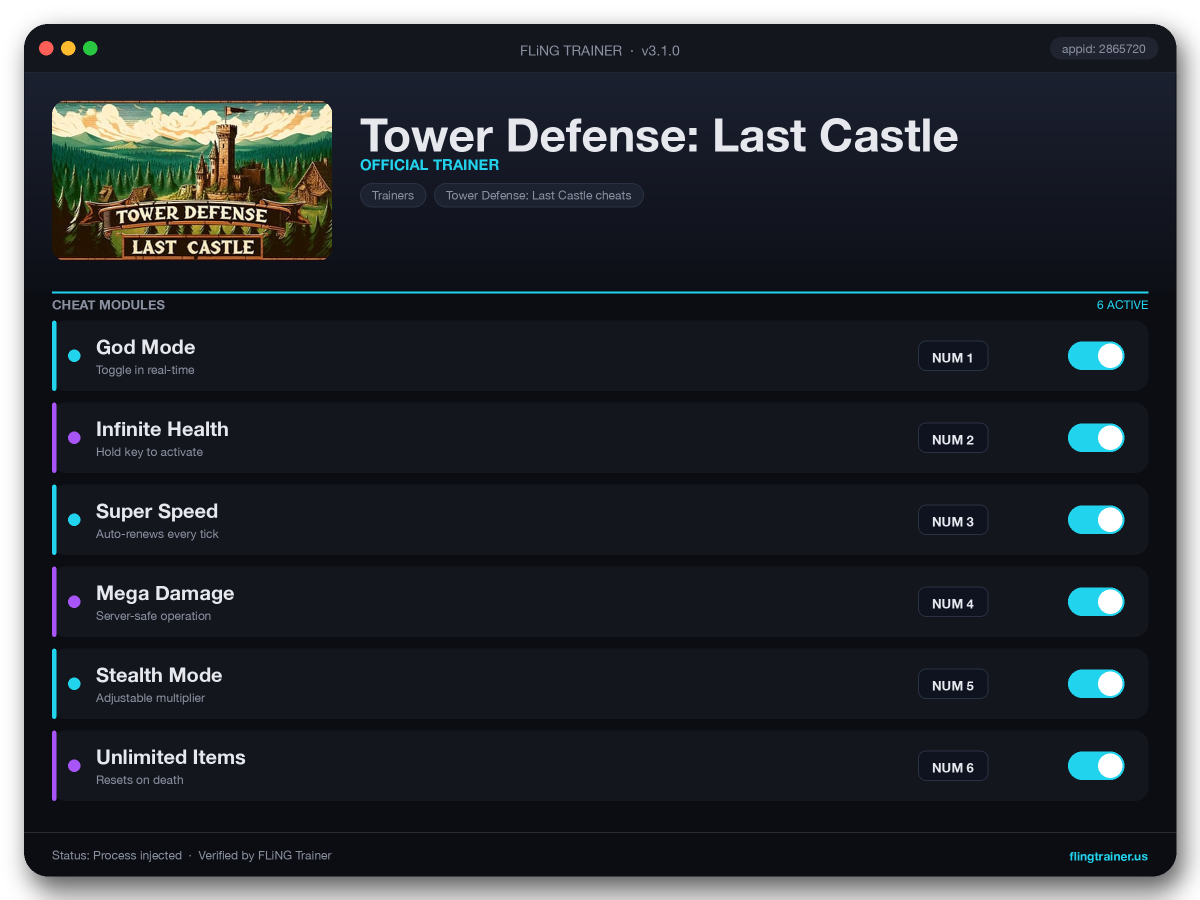 Tower Defense: Last Castle Trainer interface