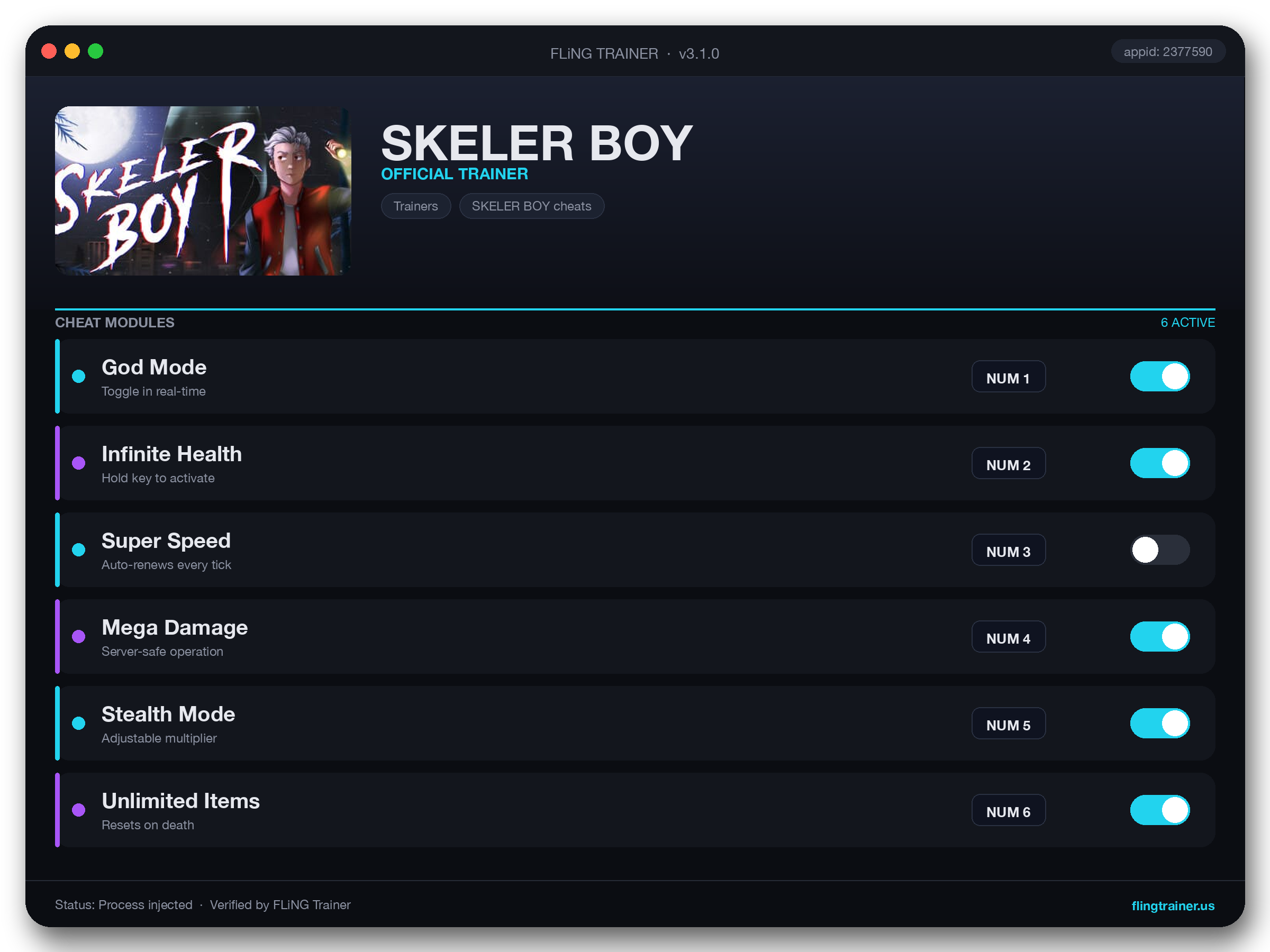 SKELER BOY Trainer interface