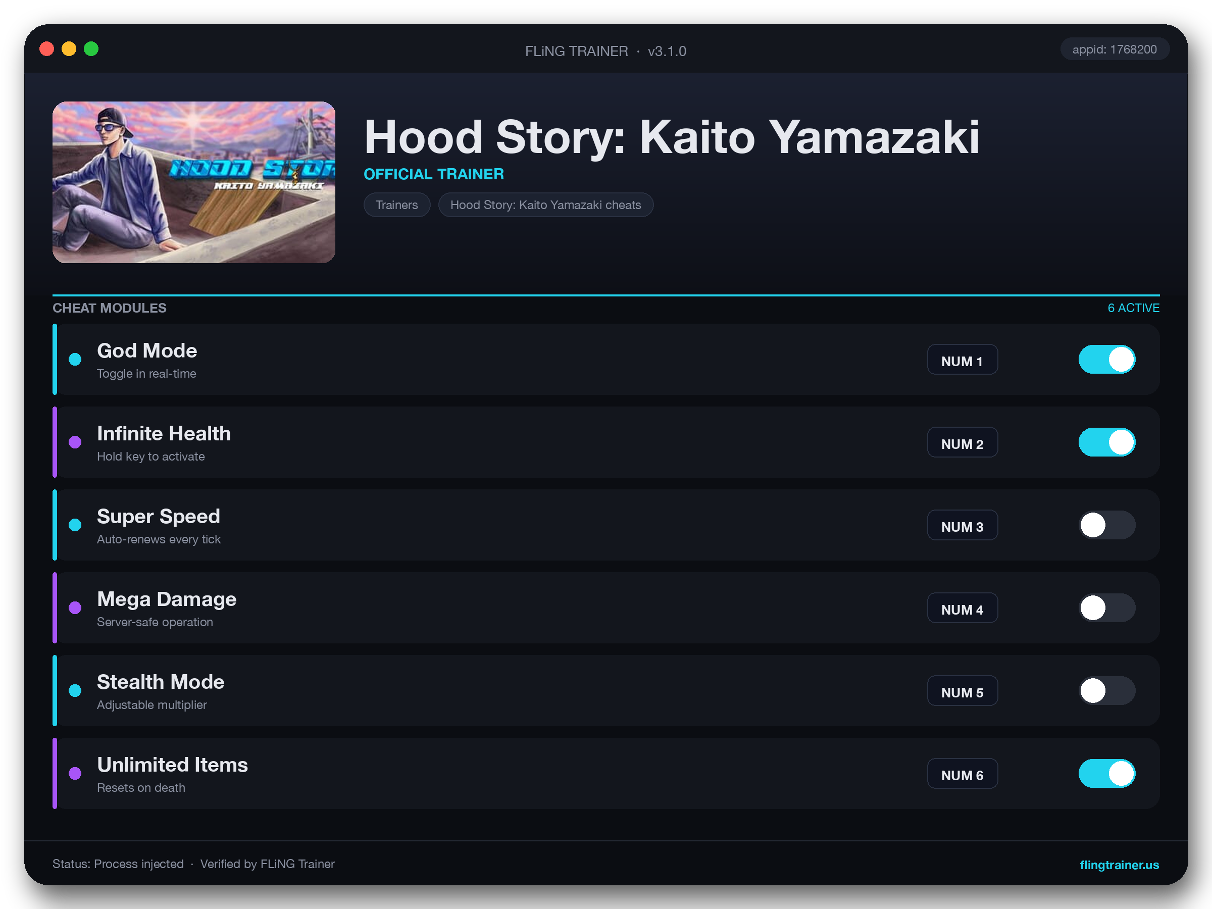 Hood Story: Kaito Yamazaki Trainer interface