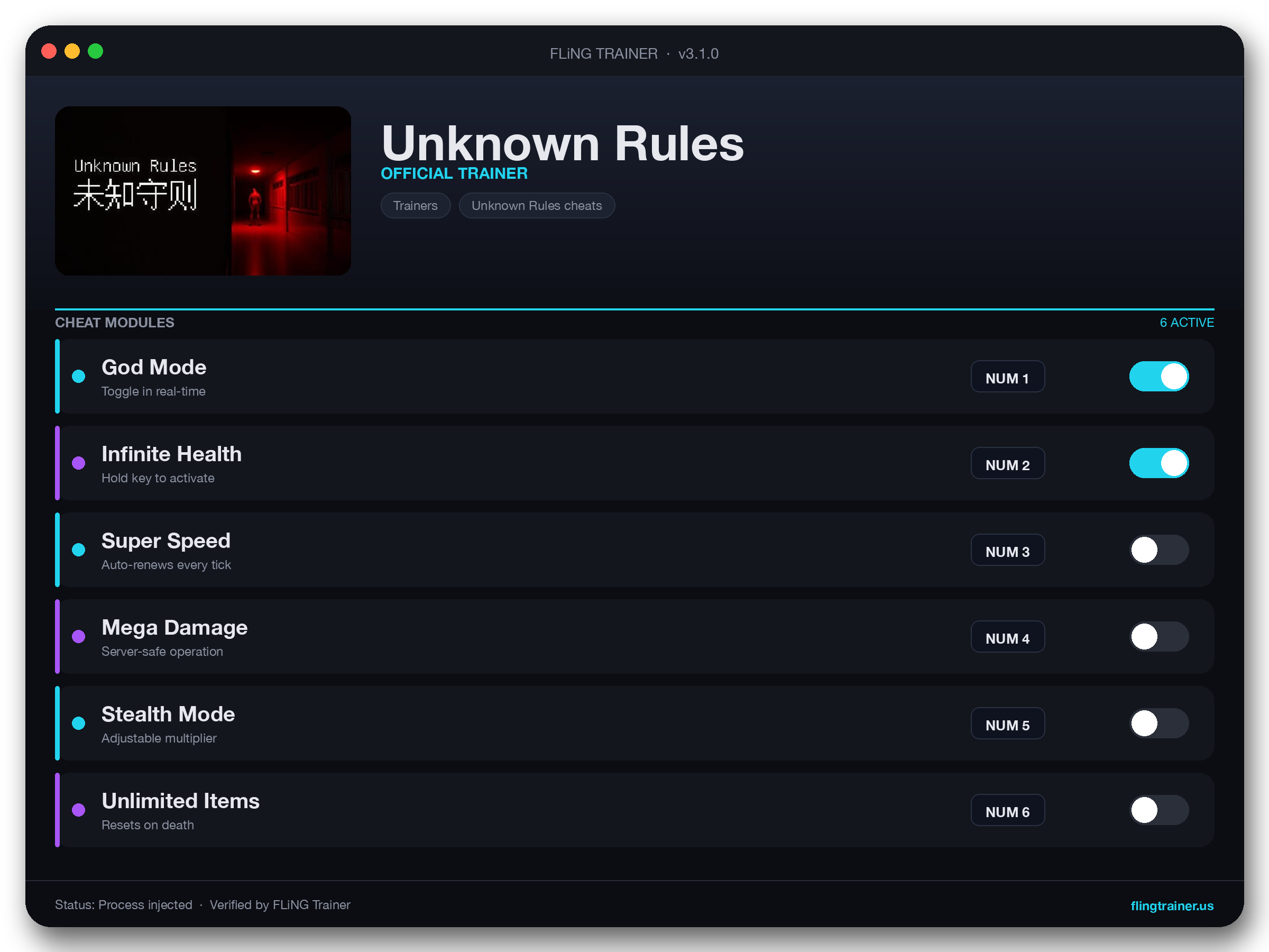 Unknown Rules Trainer interface