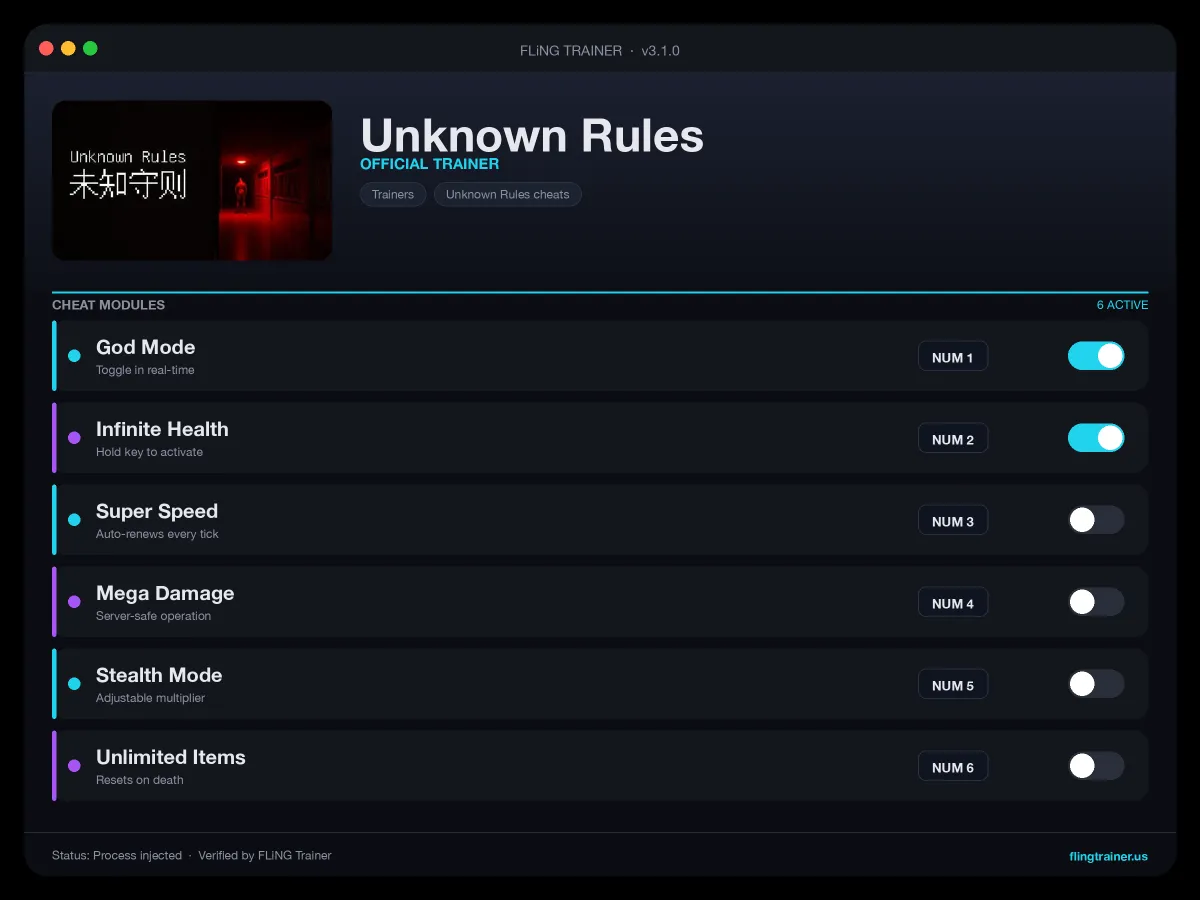 Unknown Rules Trainer interface