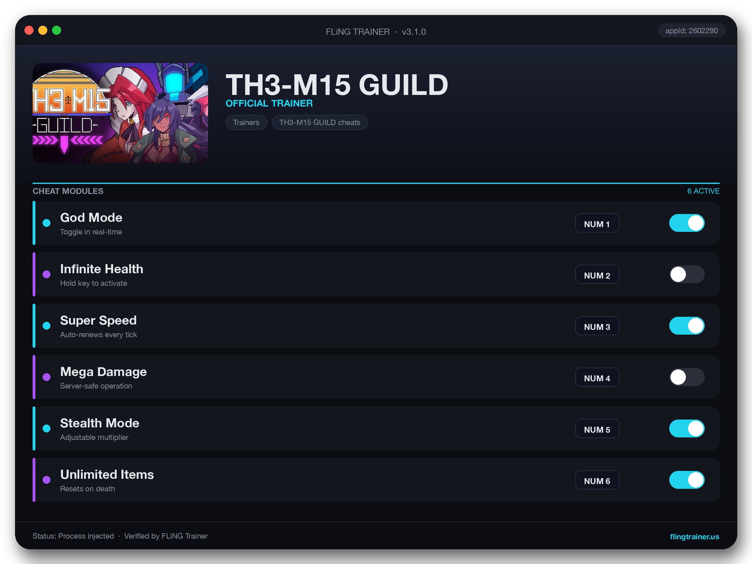 TH3-M15 GUILD Trainer interface