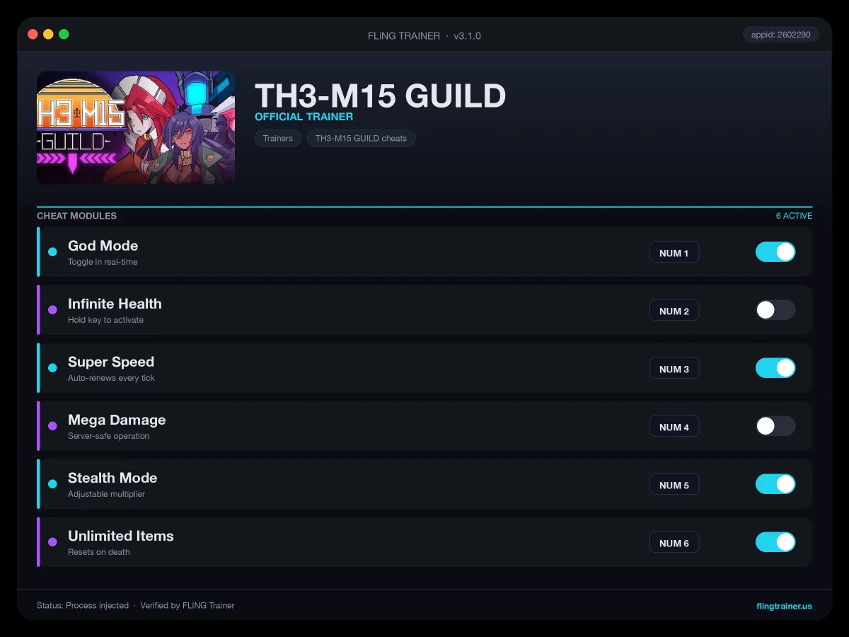 TH3-M15 GUILD Trainer interface