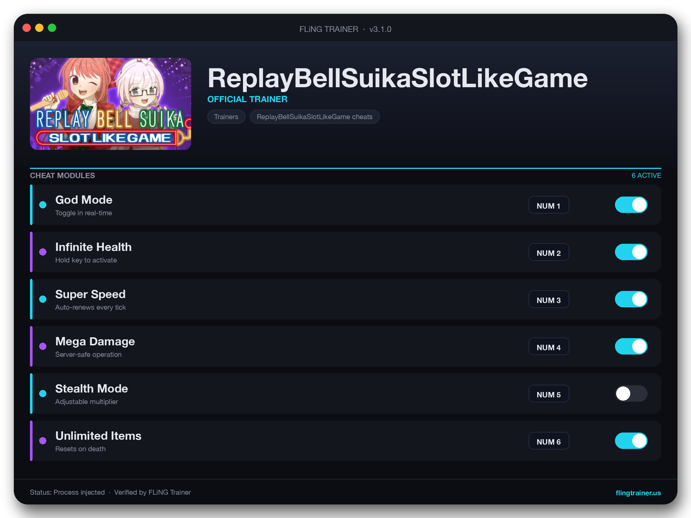 ReplayBellSuikaSlotLikeGame Trainer interface