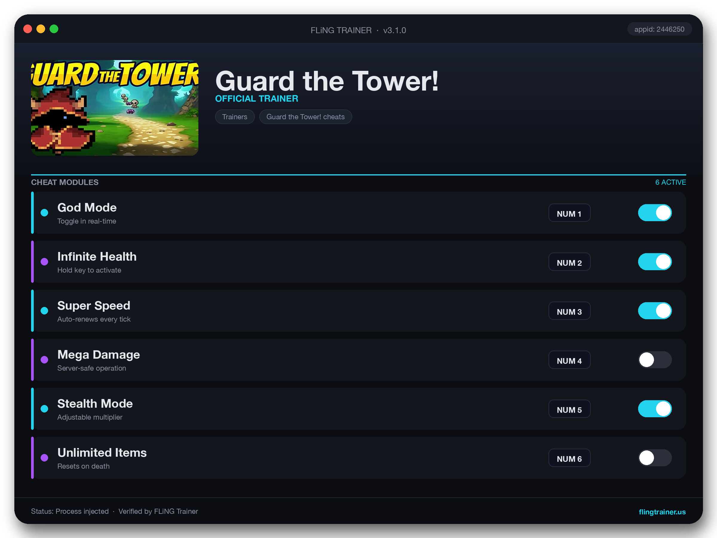 Guard the Tower! Trainer interface