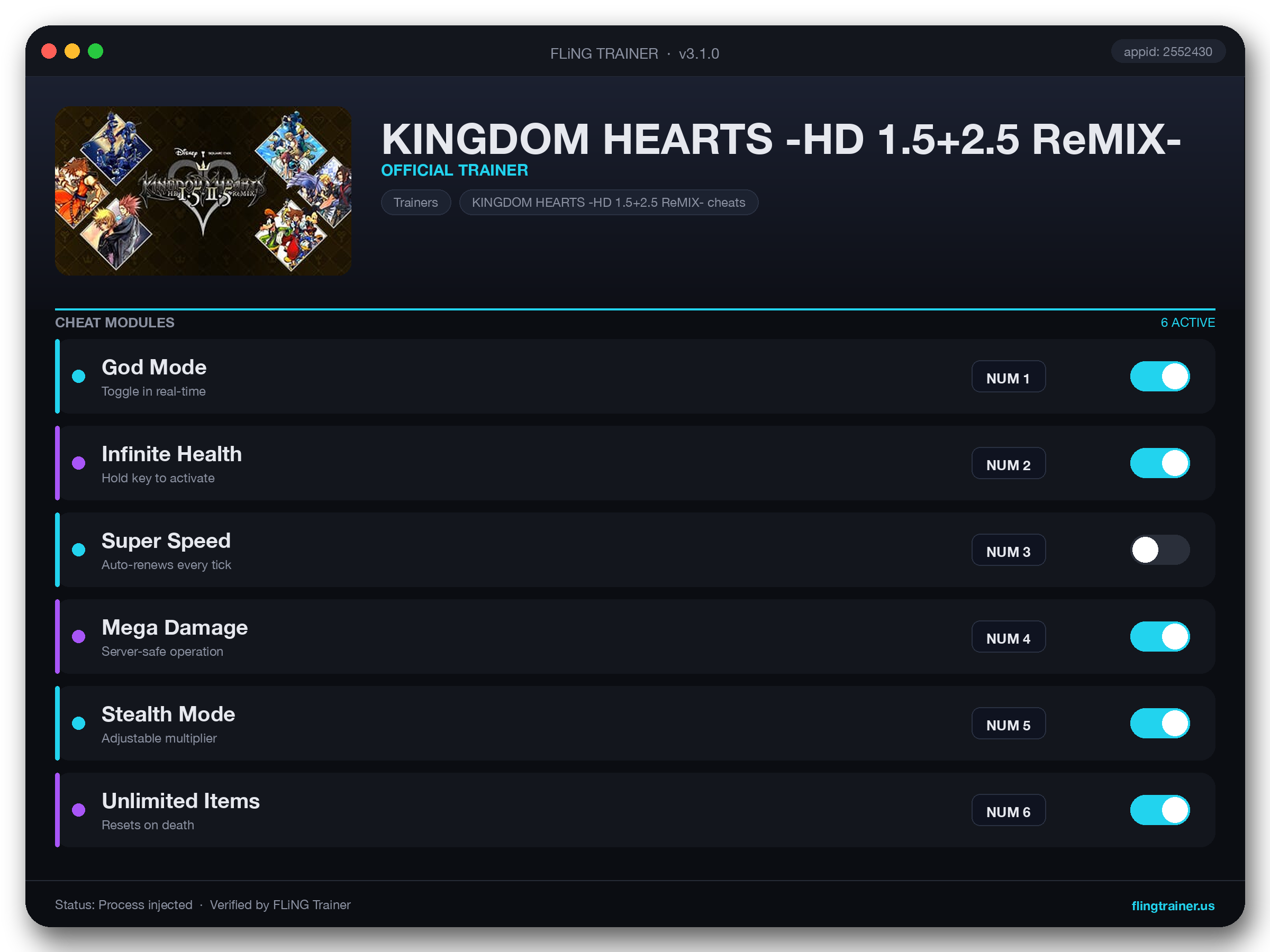 KINGDOM HEARTS -HD 1.5+2.5 ReMIX- Trainer interface