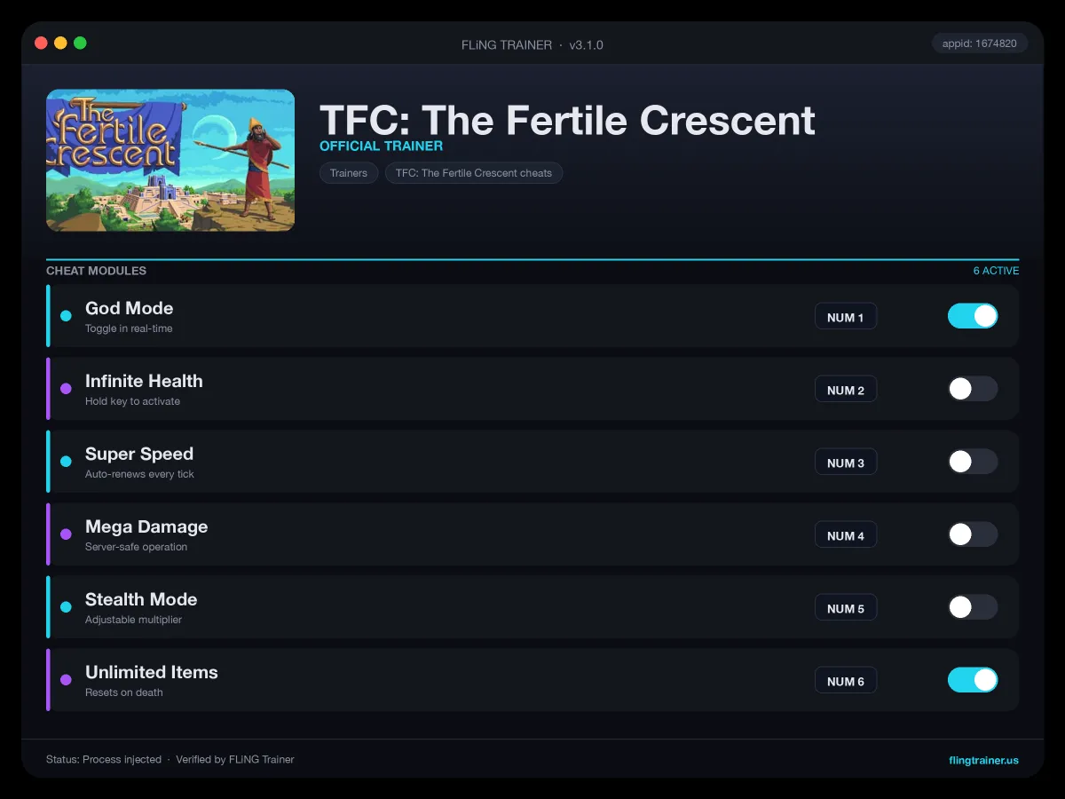 TFC: The Fertile Crescent Trainer interface