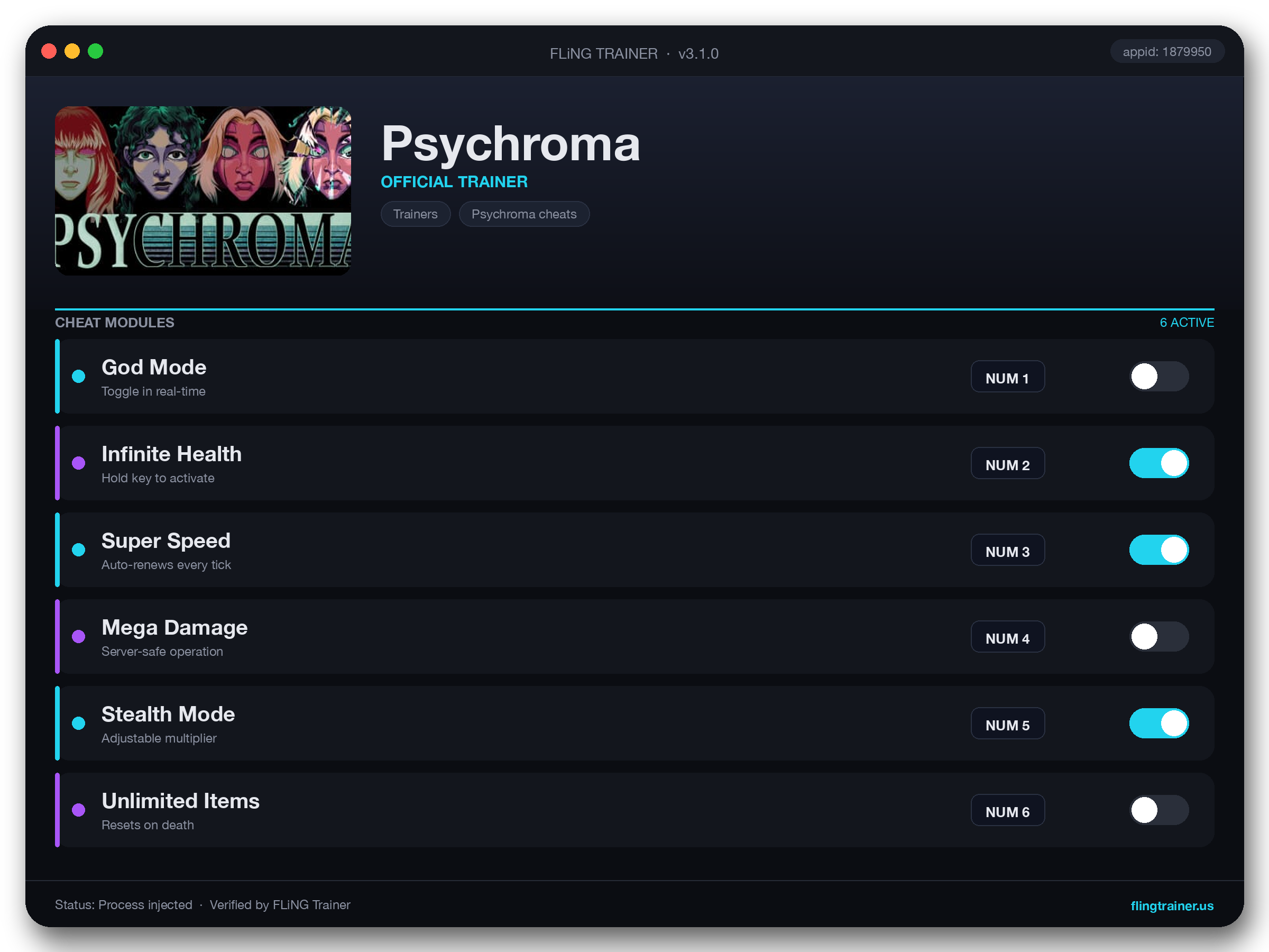 Psychroma Trainer interface