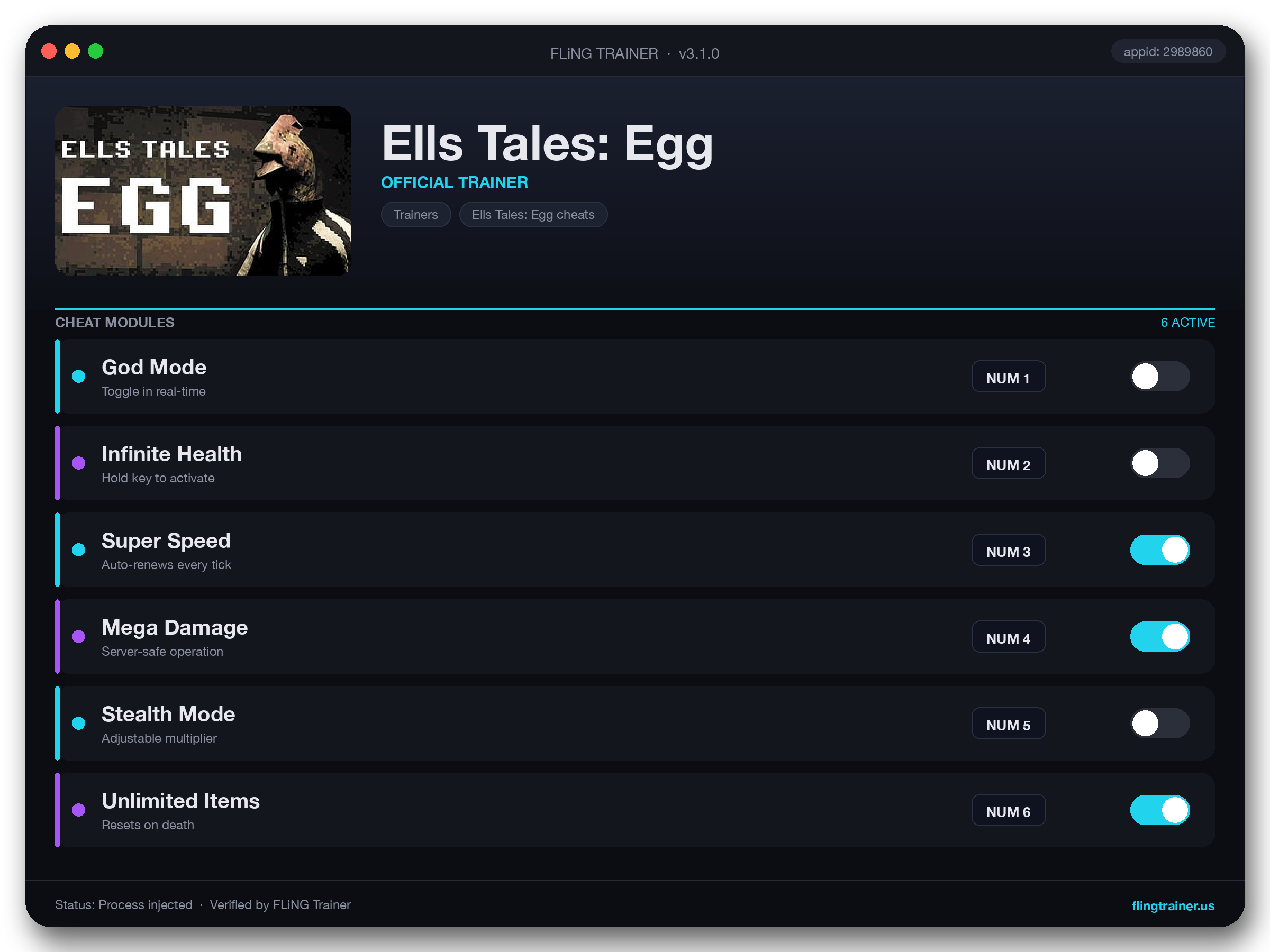 Ells Tales: Egg Trainer interface