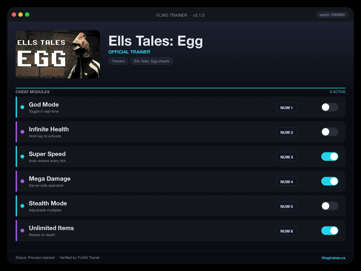 Ells Tales: Egg Trainer interface