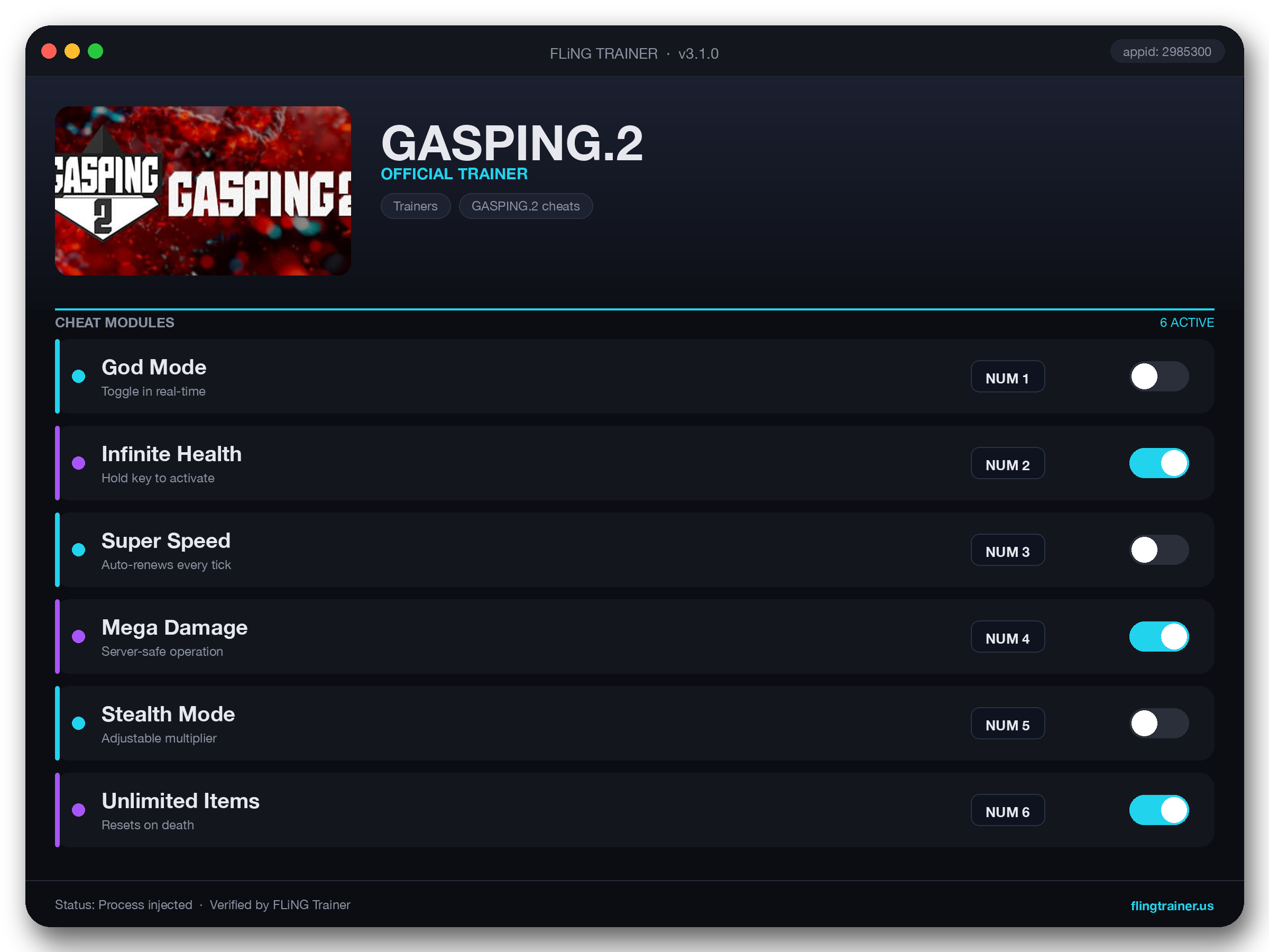 GASPING.2 Trainer interface