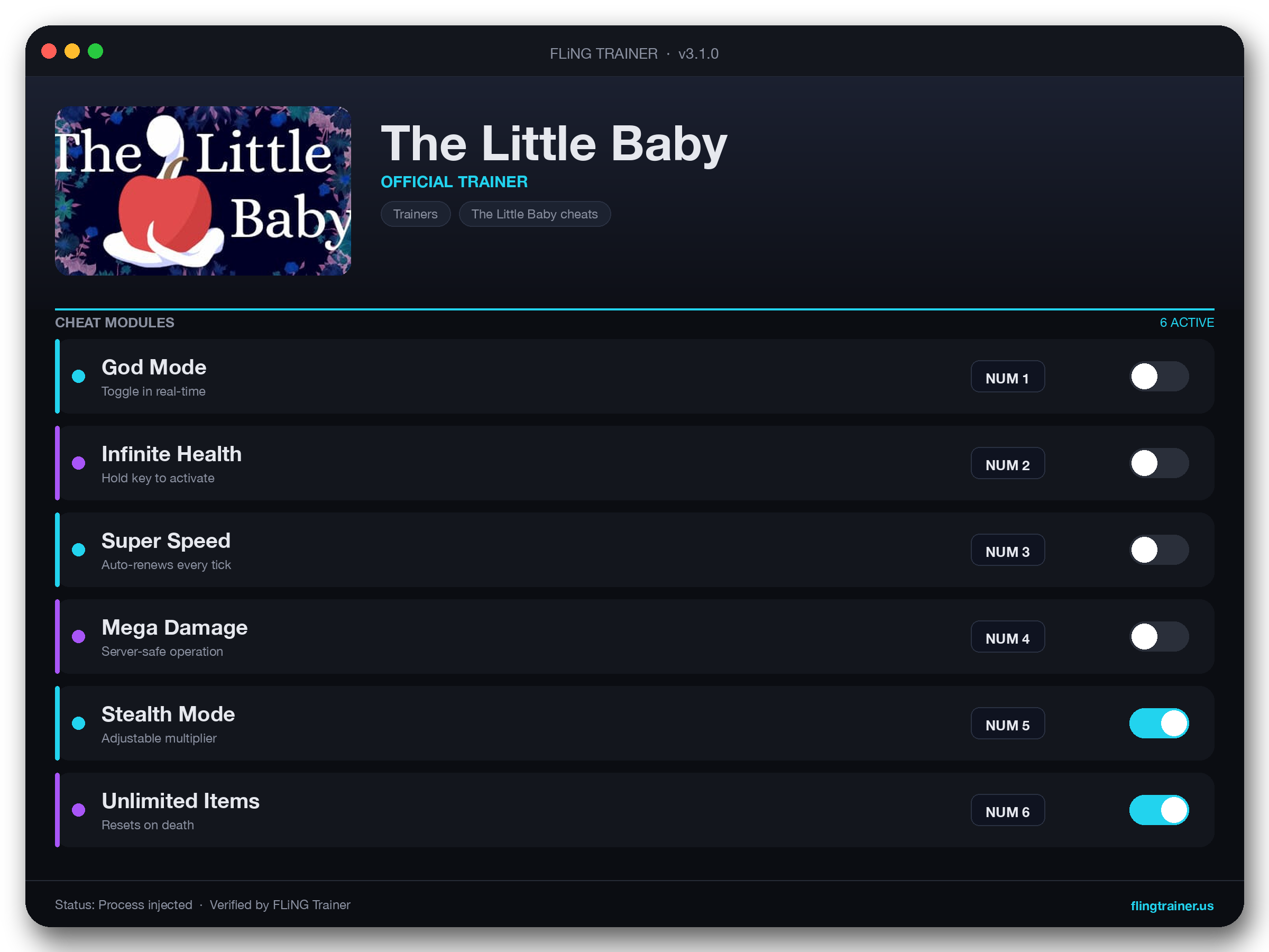 The Little Baby Trainer interface