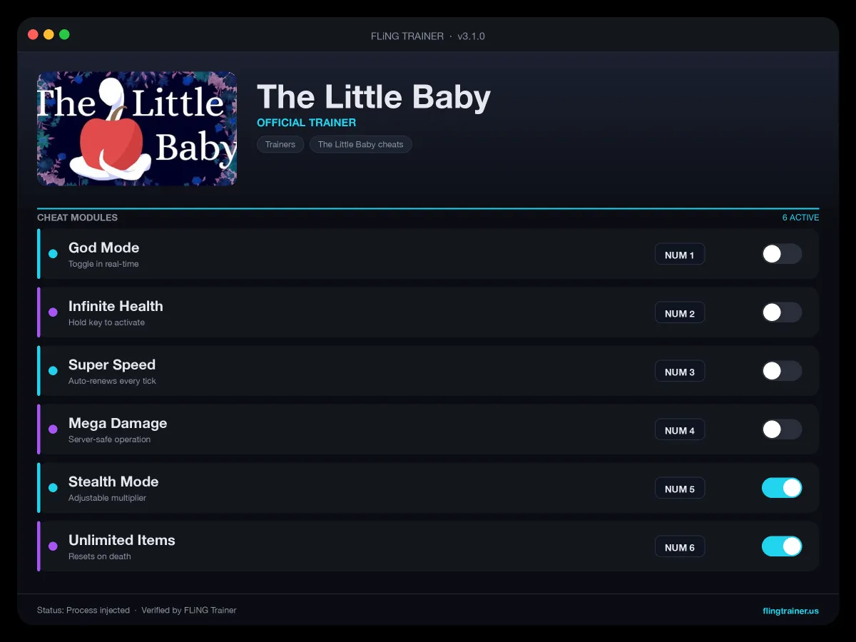 The Little Baby Trainer interface