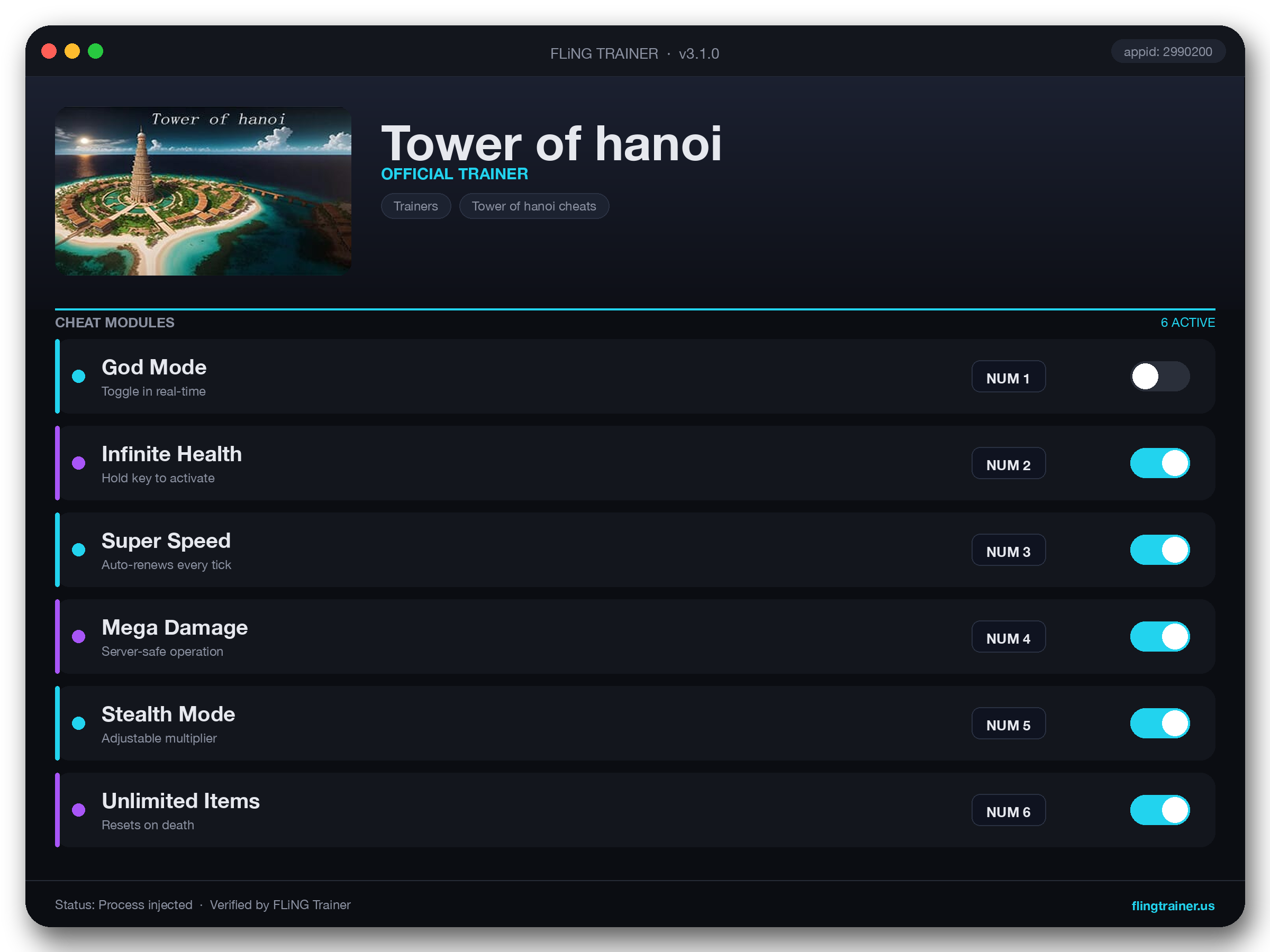 Tower of hanoi Trainer interface