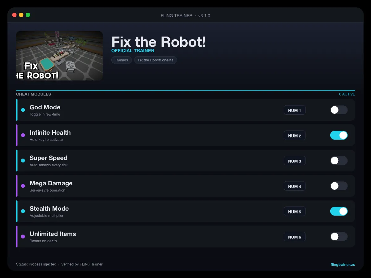 Fix the Robot! Trainer interface