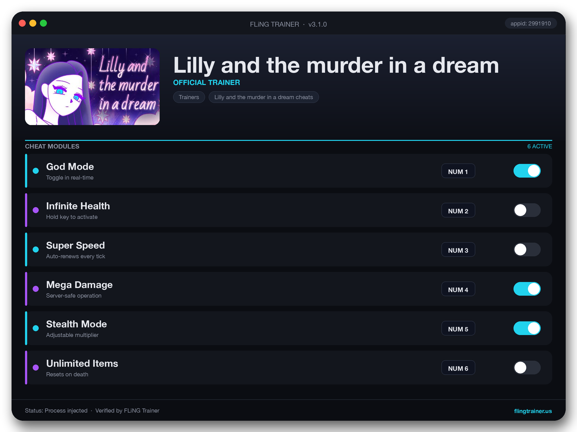 Lilly and the murder in a dream Trainer interface