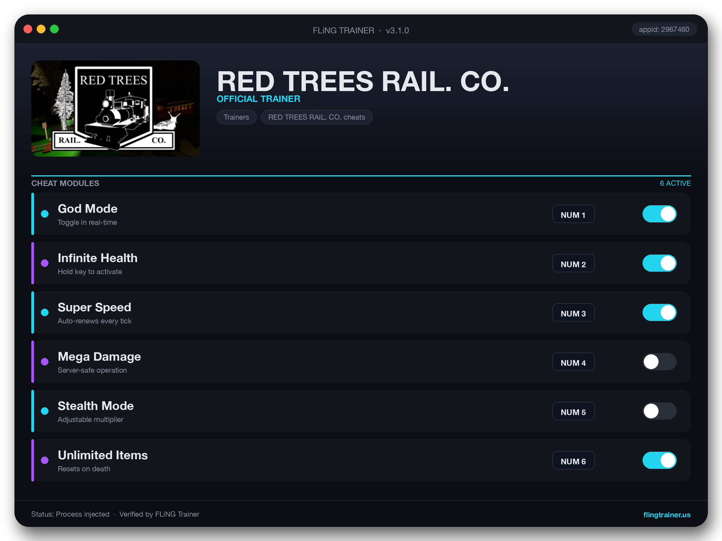 RED TREES RAIL. CO. Trainer interface