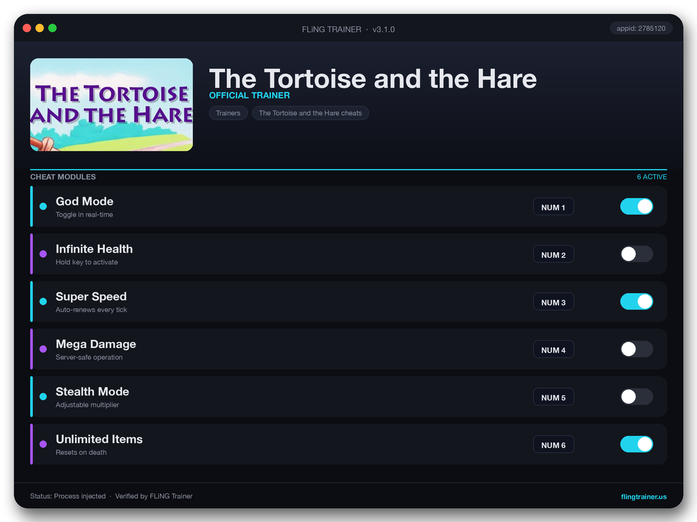 The Tortoise and the Hare Trainer interface
