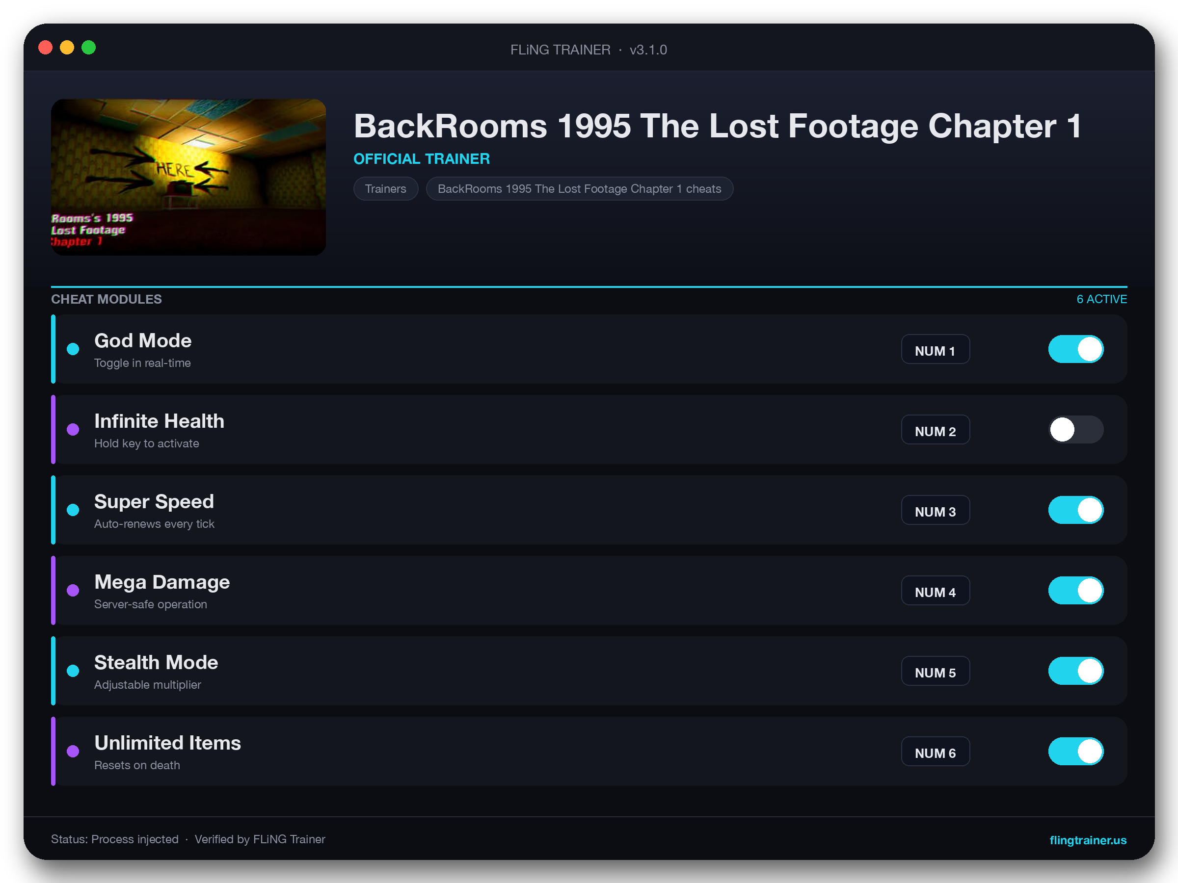 BackRooms 1995 The Lost Footage Chapter 1 Trainer interface