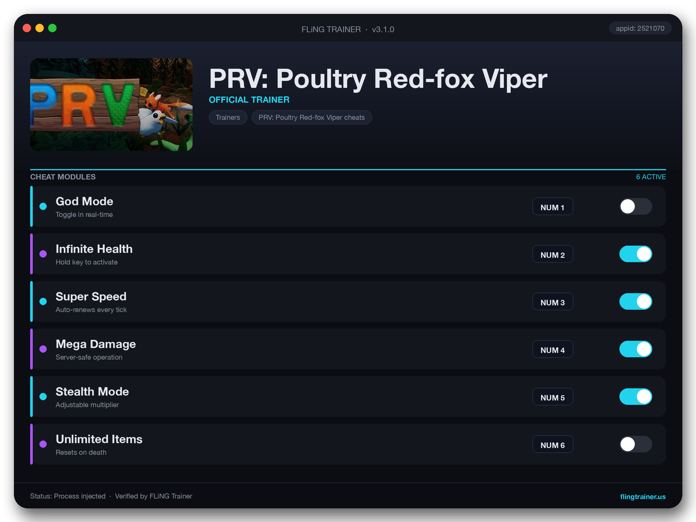 PRV: Poultry Red-fox Viper Trainer interface