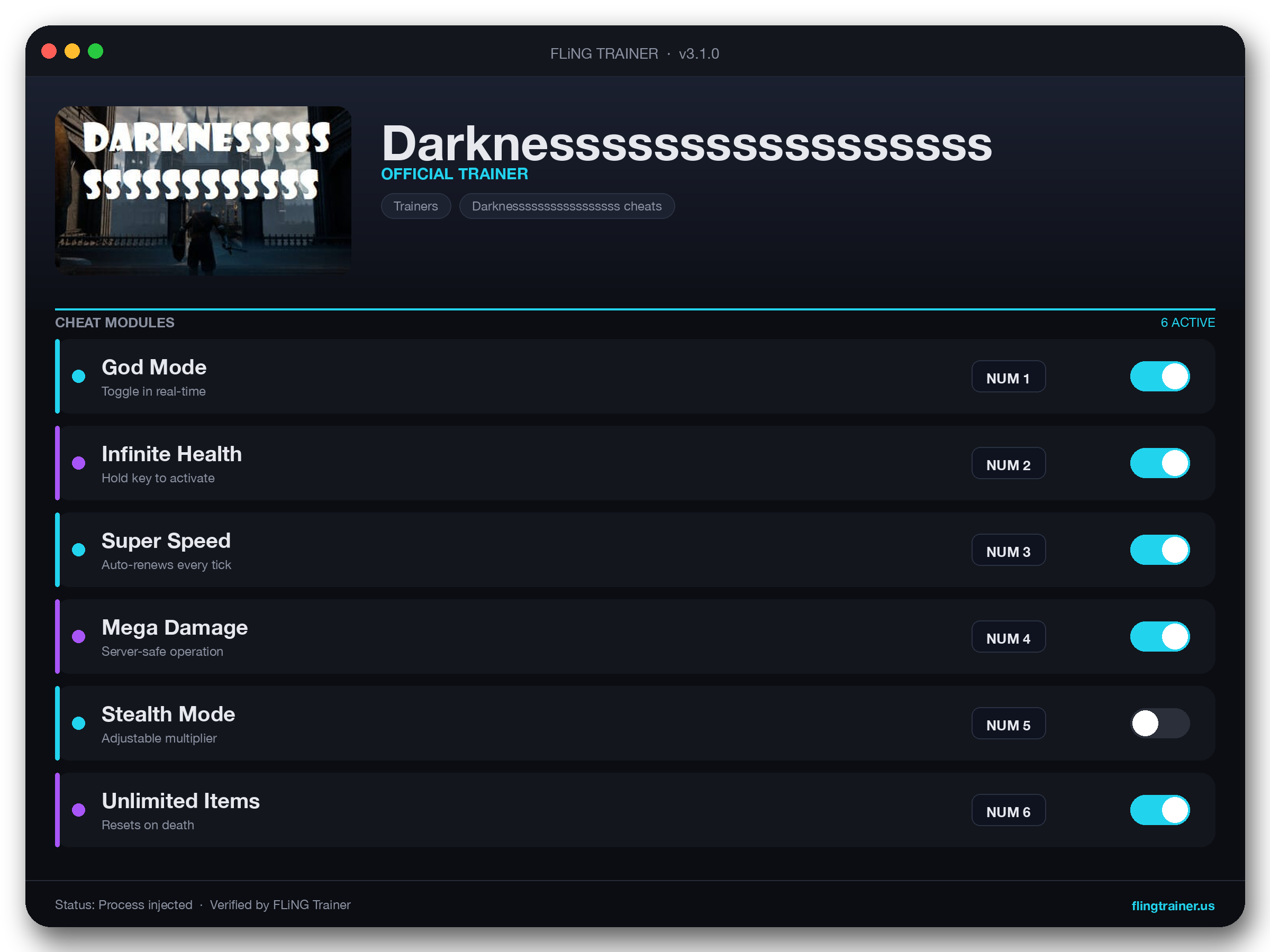 Darknesssssssssssssssss Trainer interface